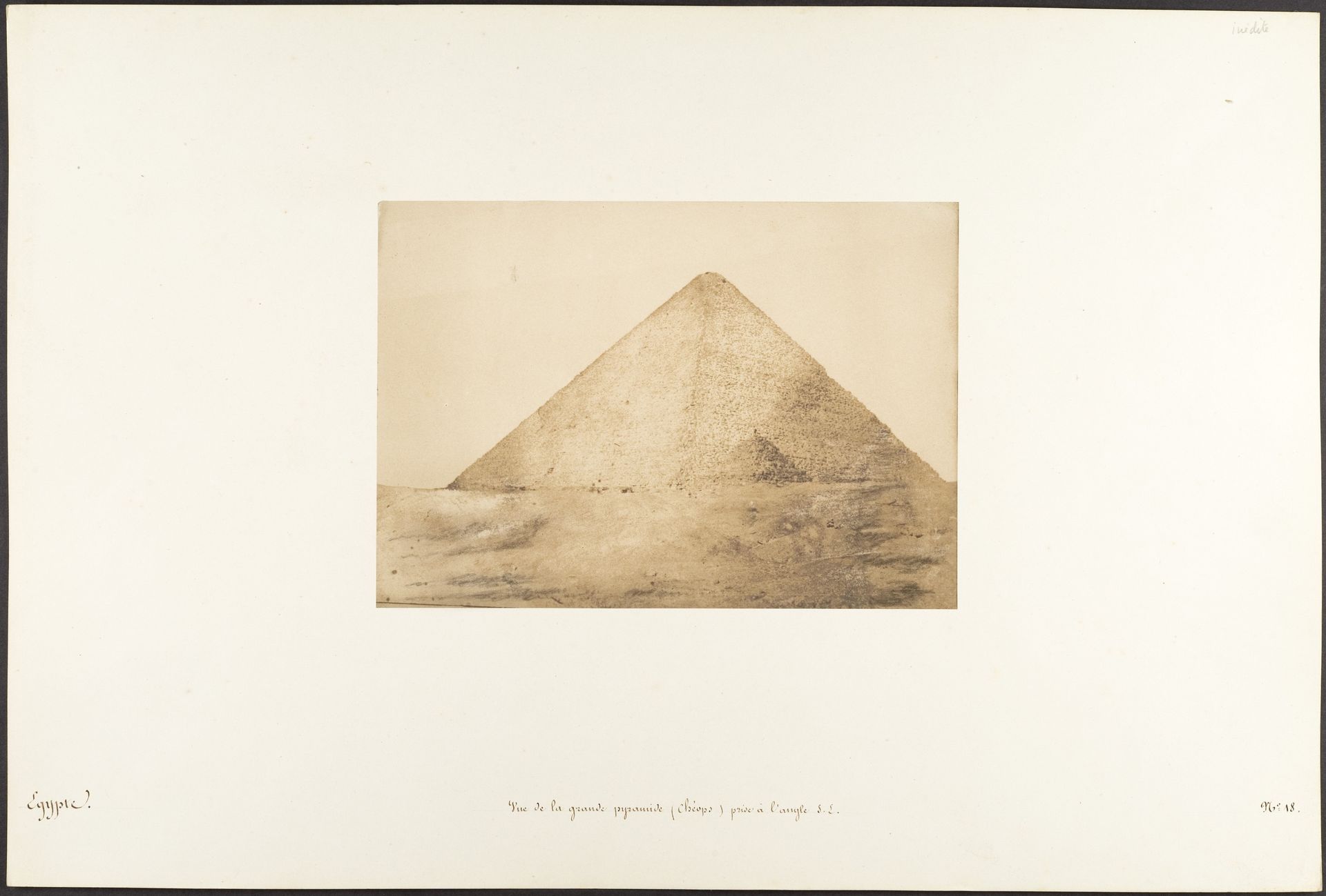 Vue de la grande pyramide (Chéops) prise à l'angle S.E. by Maxime Du Camp