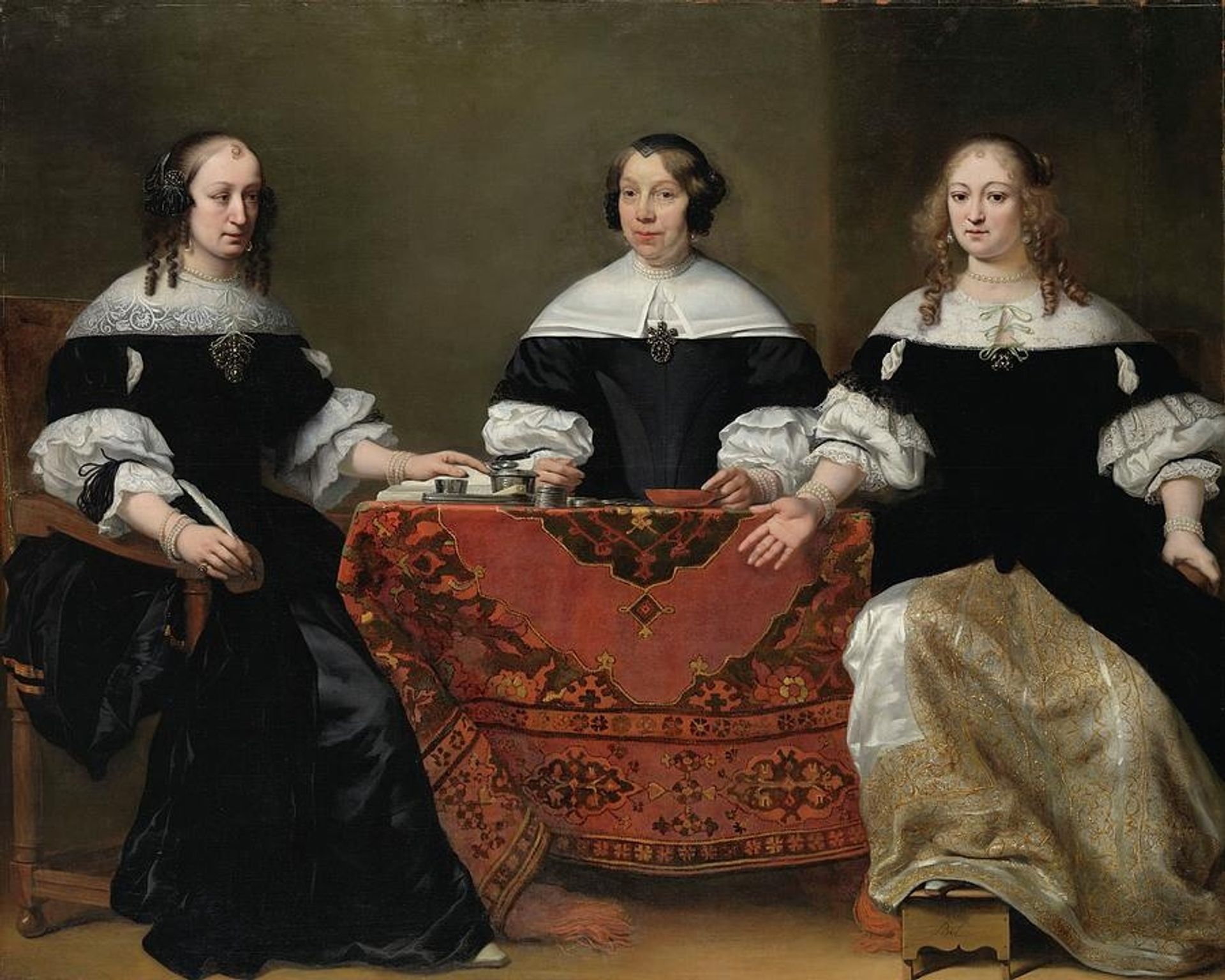 Portrait of the Three Regentesses of the Leprozenhuis by Ferdinand Bol