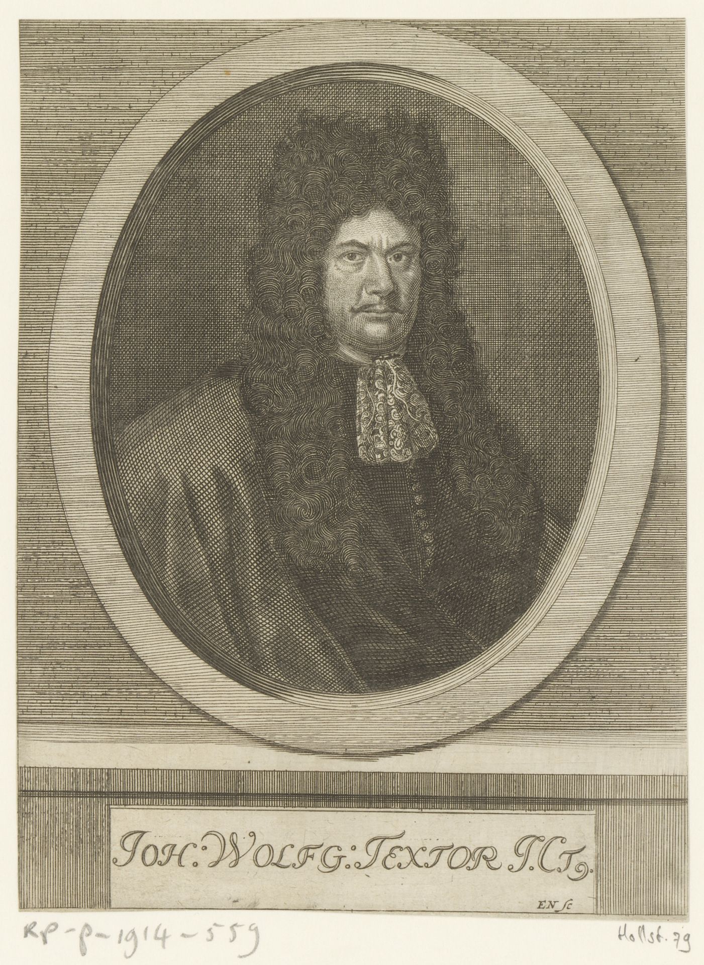 Portret van Johann Wolfgang Textor by Elias Nessenthaler