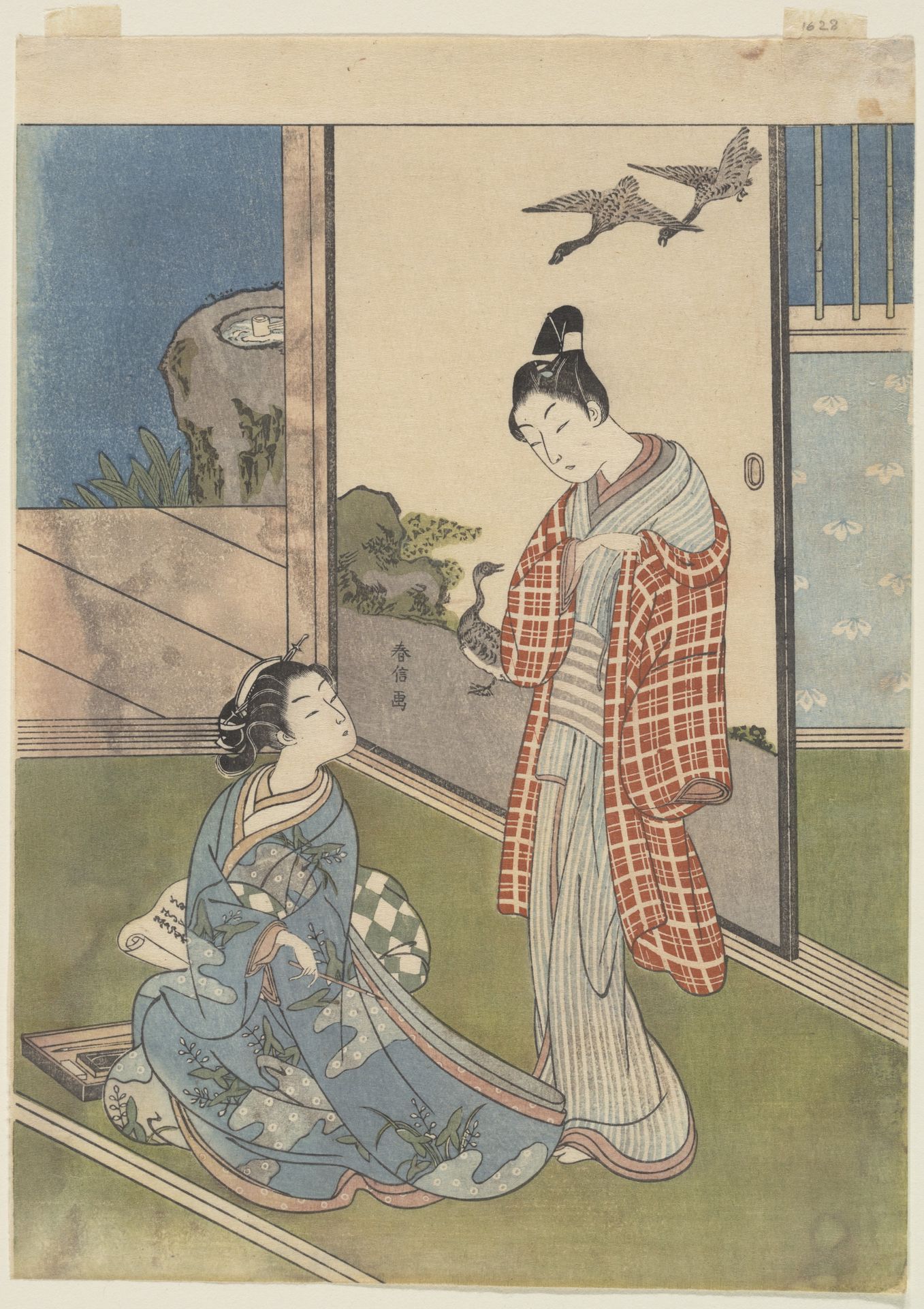 A Girl Writing a Letter by Suzuki Harunobu 鈴木春信