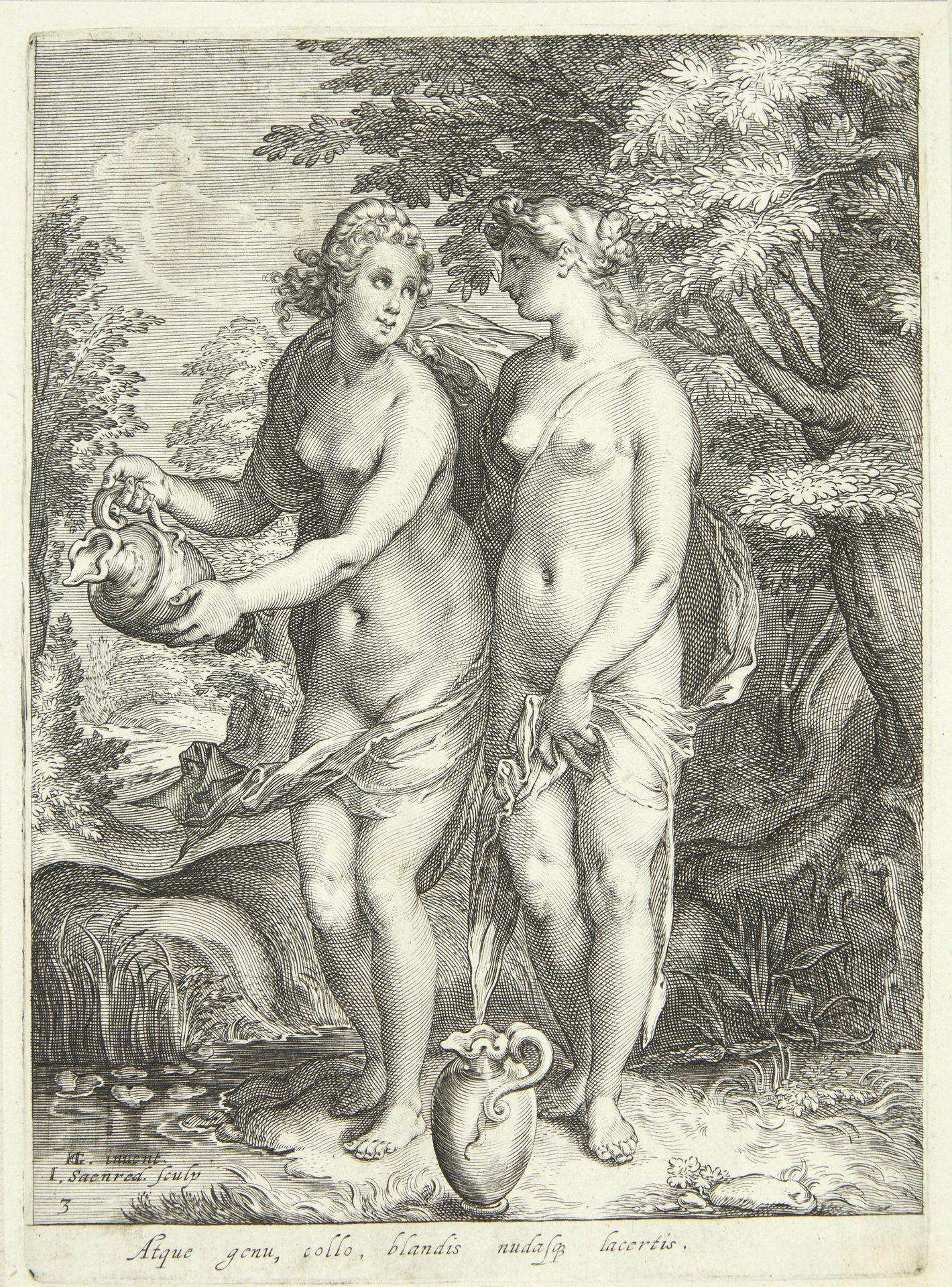 To af Dianas nymfer ved en bæk by Jan Saenredam