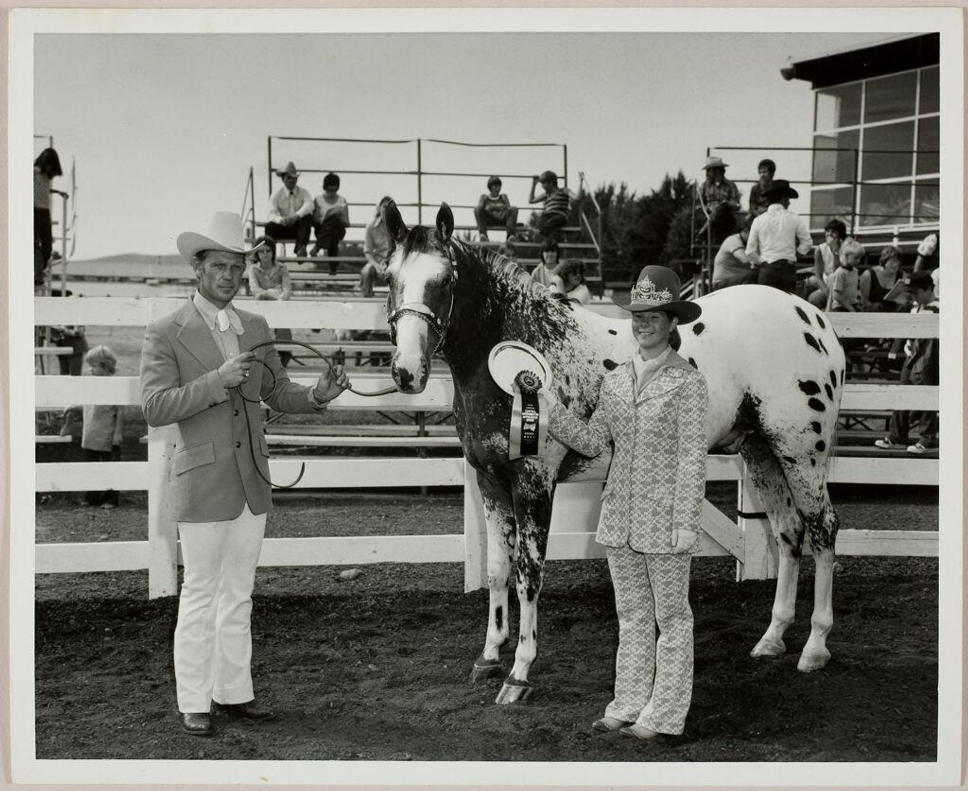 Untitled (girl in corral with horse and first place award) by Ken Whitmire Associates