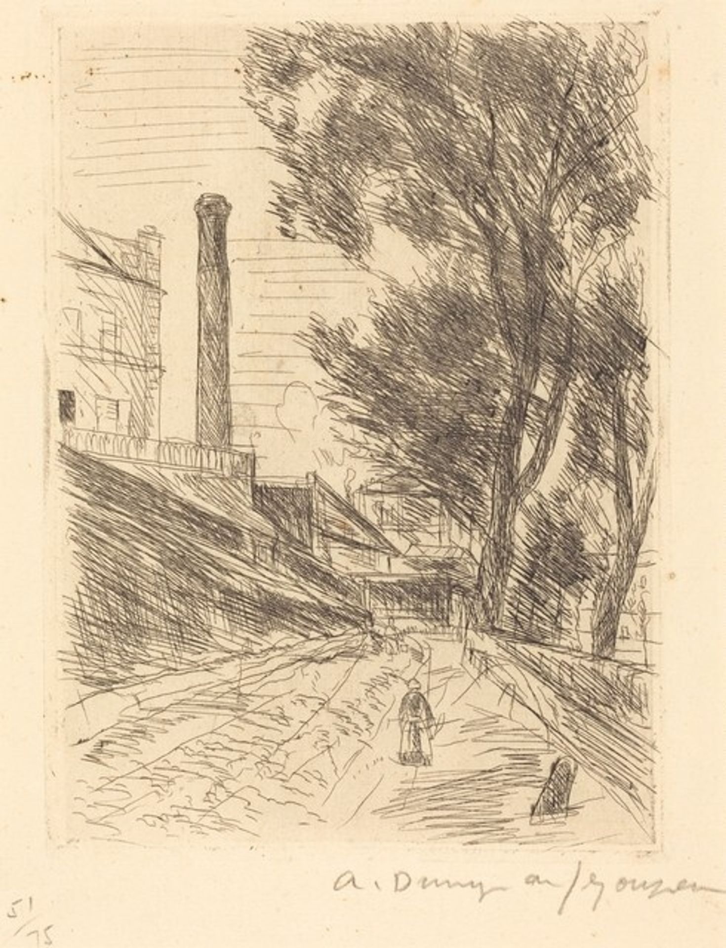 Landscape with Chimney (Paysage a la cheminée) by Andre Dunoyer de Segonzac