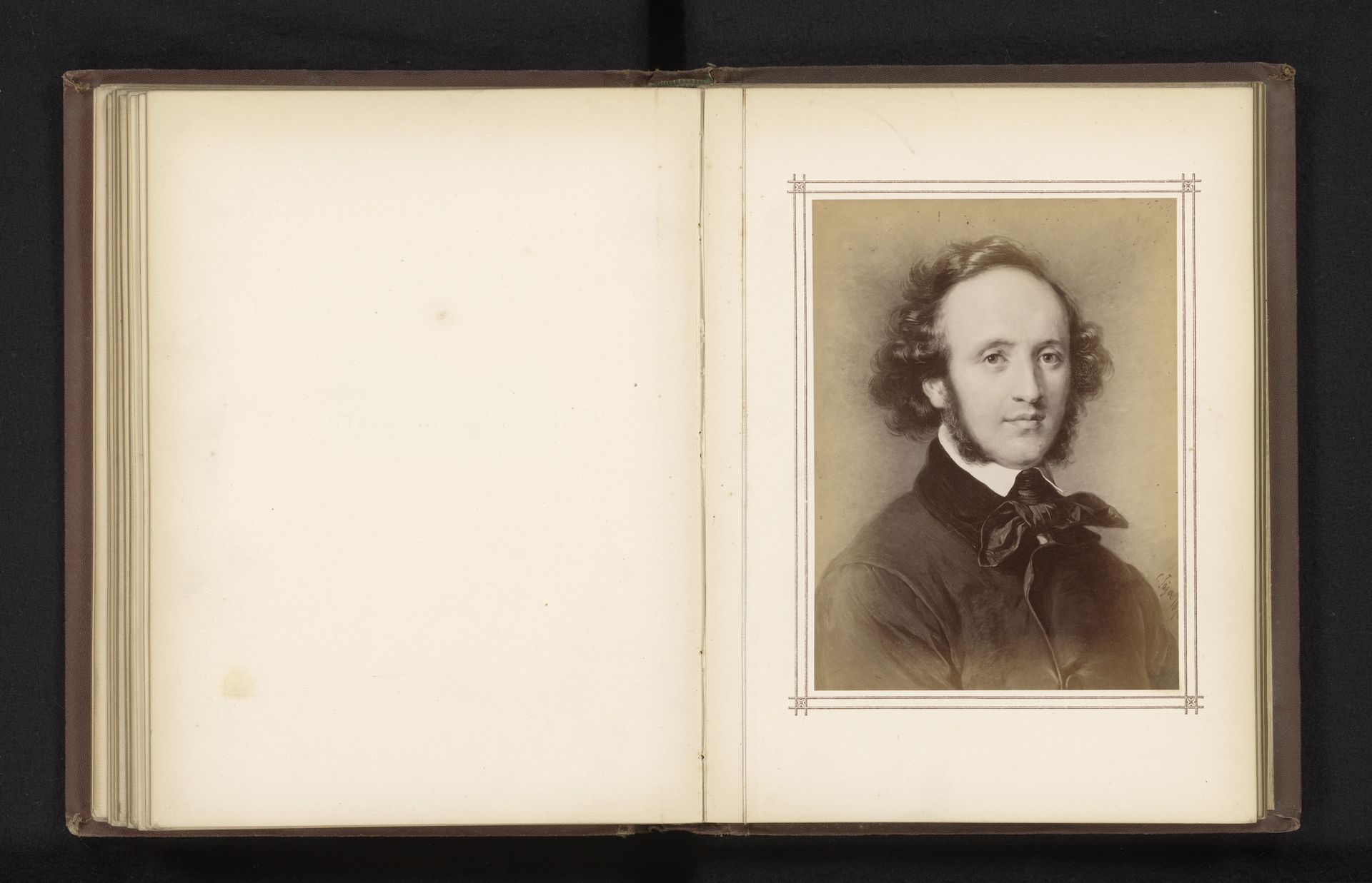 Fotoreproductie van een portret van Felix Mendelssohn Bartholdy door Carl Jaeger by Anonymous