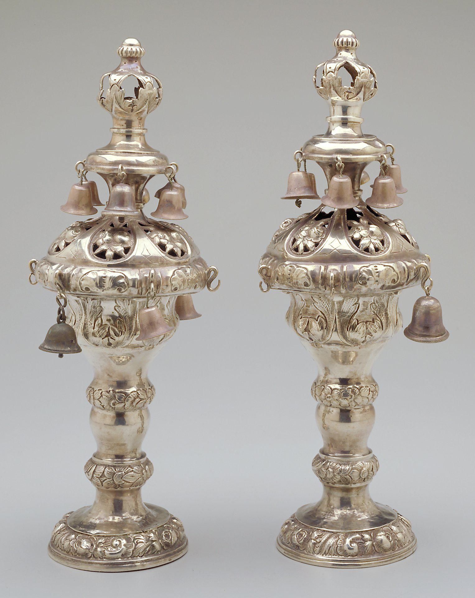 Rimmonim (Torah finial) (one of a pair) by Anonymous