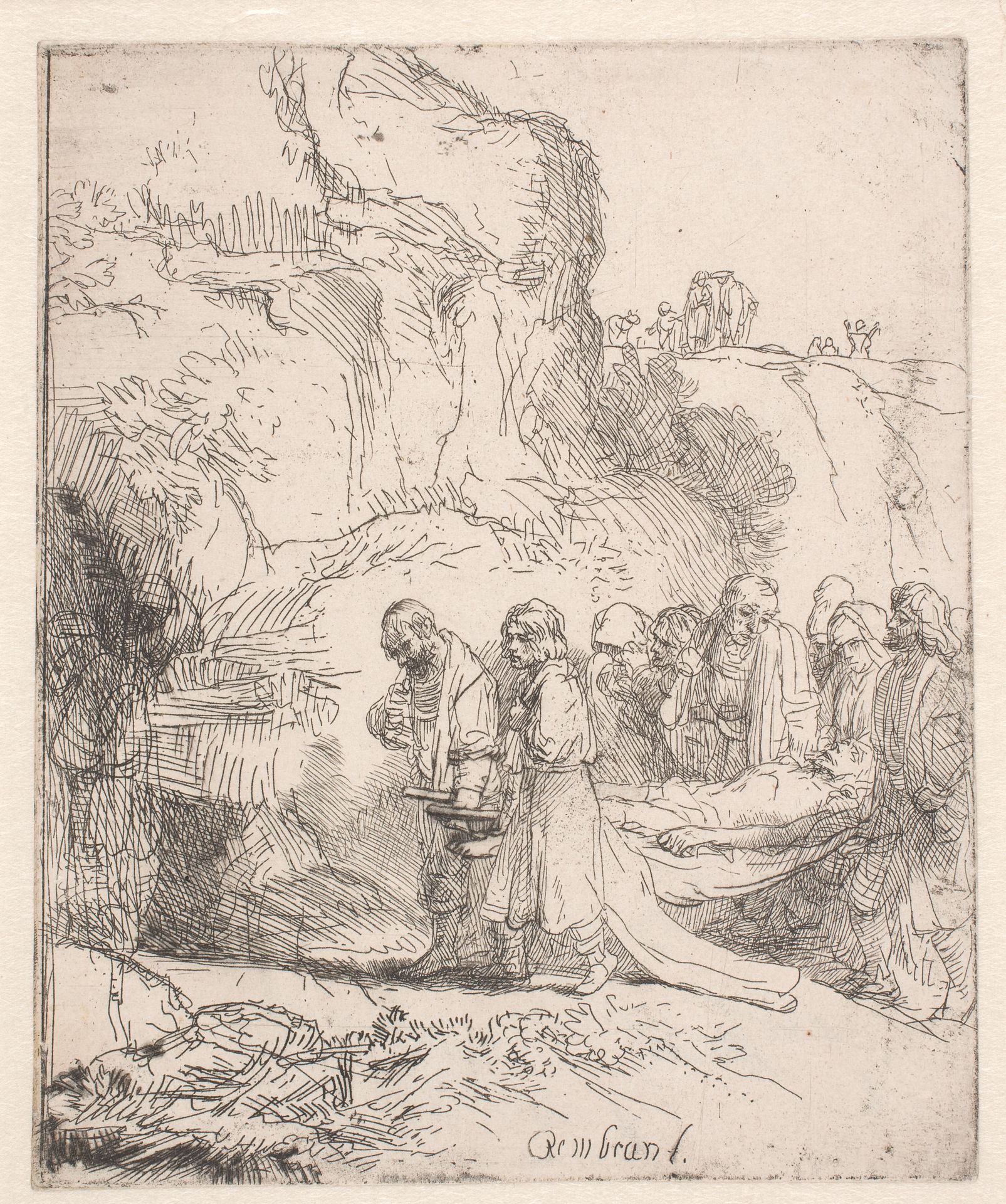 Christ carried to the tomb by Rembrandt van Rijn
