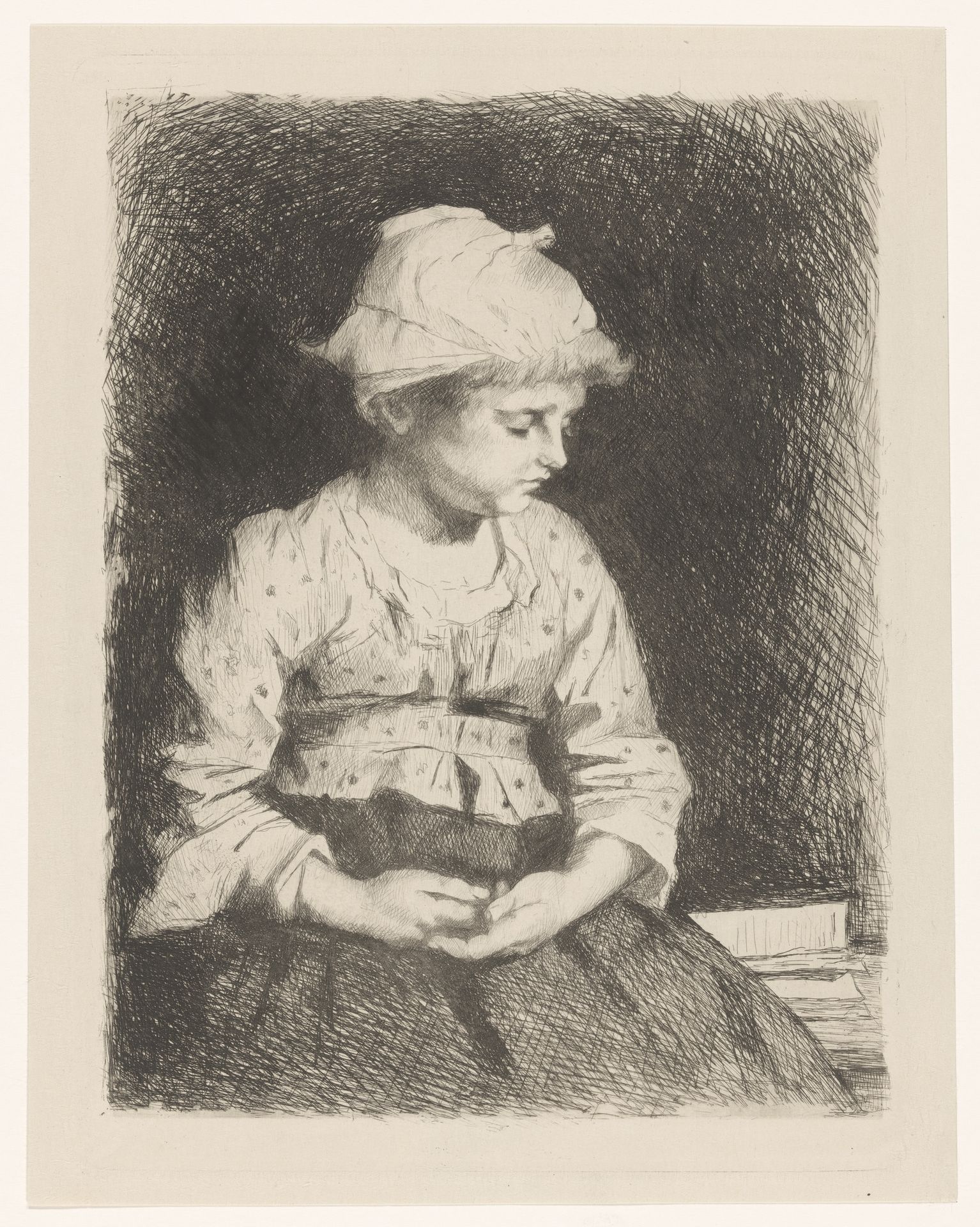 Zittend meisje by Thérèse Schwartze
