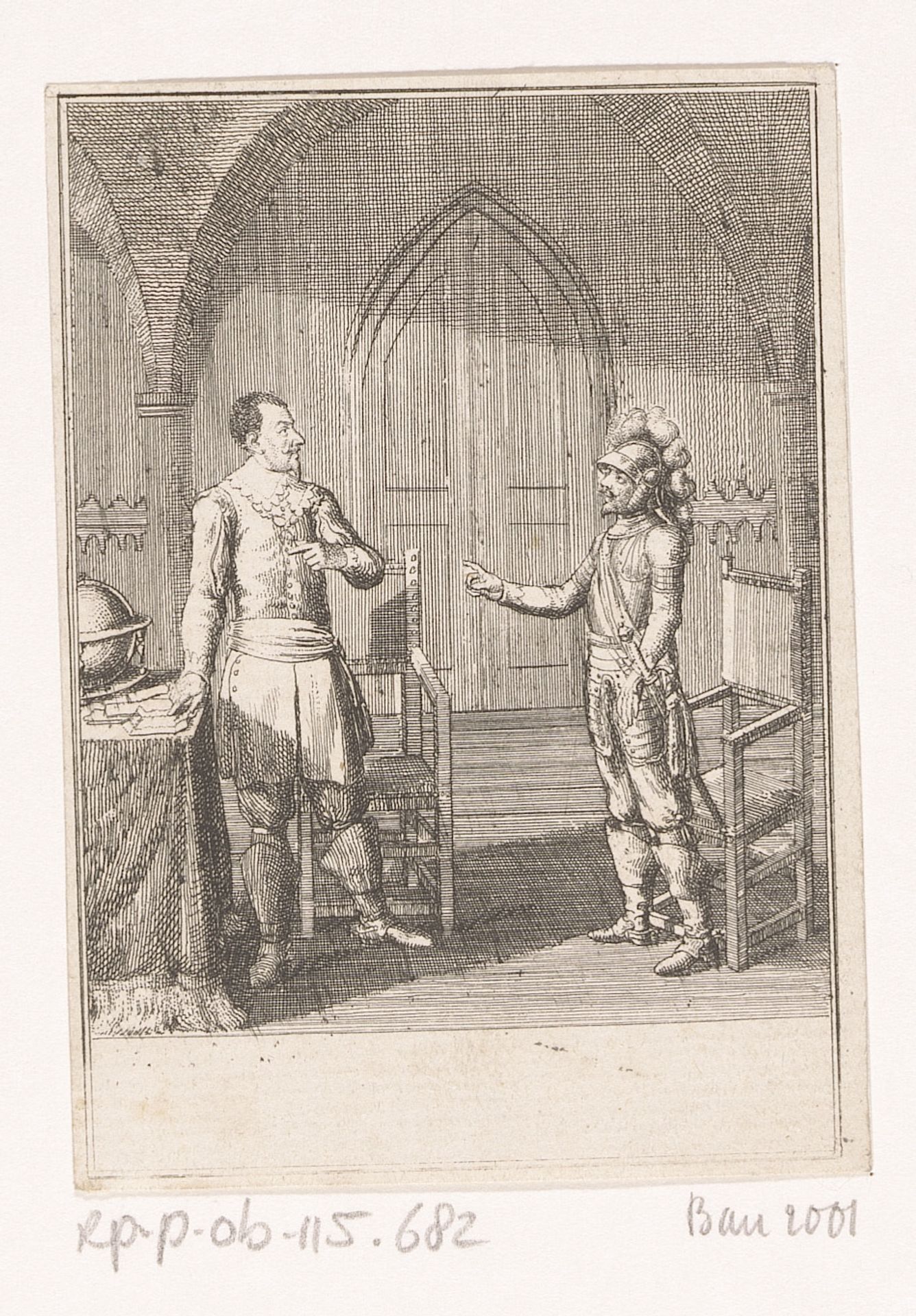 Wallenstein wordt aangesproken door de commandant by Daniel Nikolaus Chodowiecki