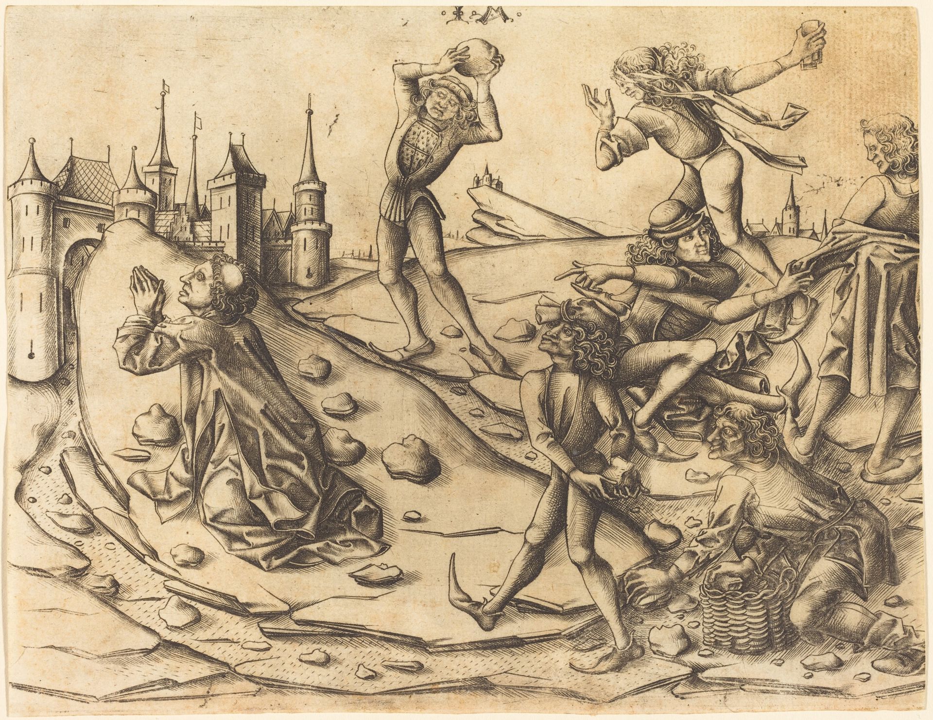 The Stoning of Saint Stephen by Israhel van Meckenem