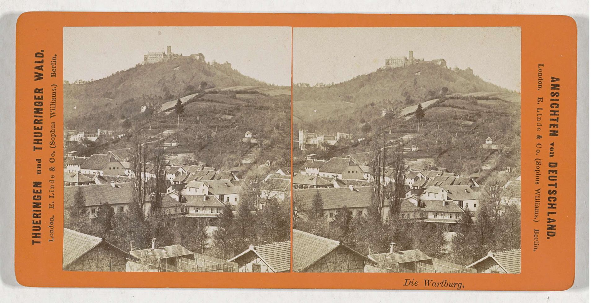 Gezicht op Eisenach met daarboven de Wartburg by Hermann Selle