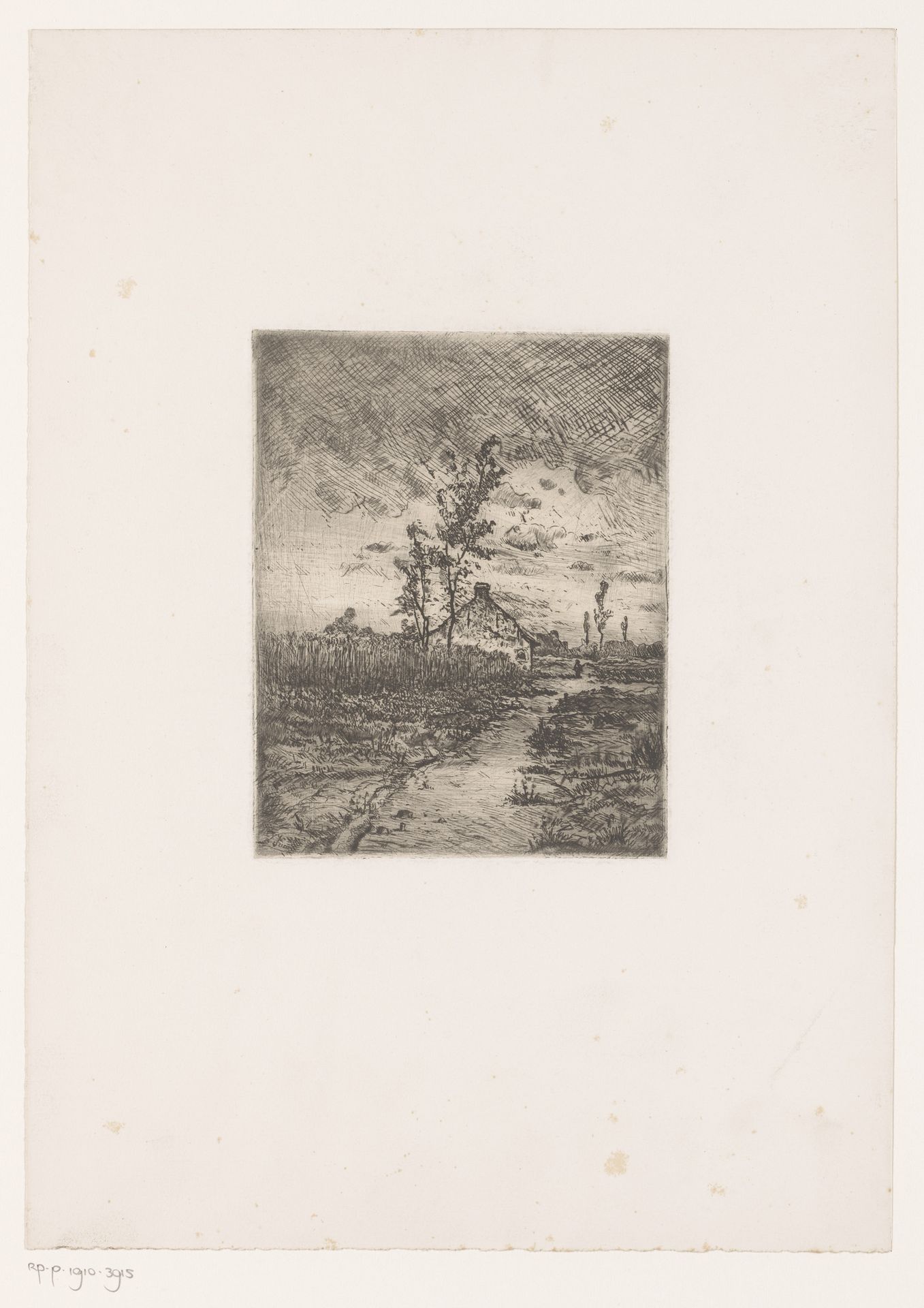 Landschap met boerderij by Louis Adolphe Jacobs