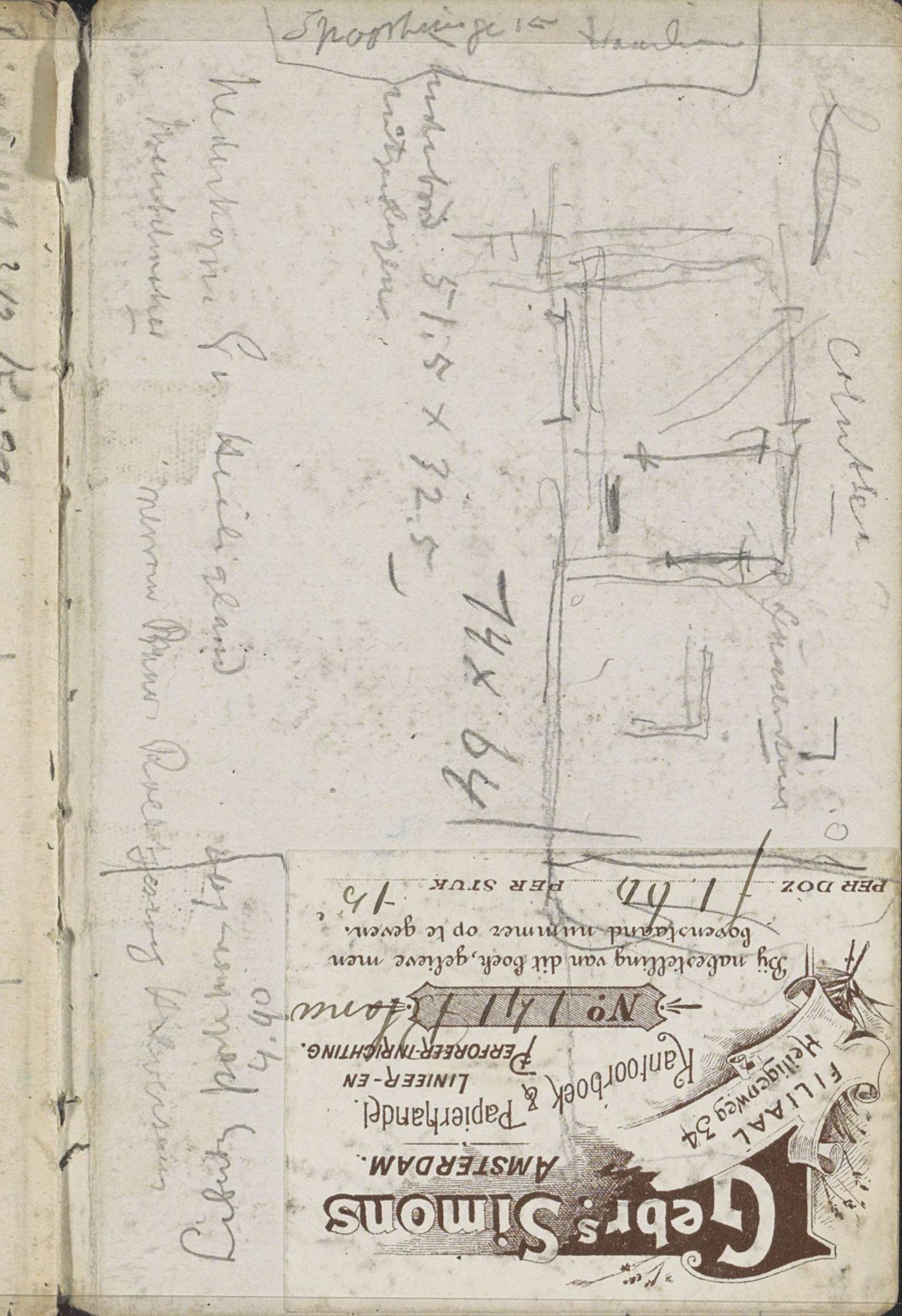 Studie en annotaties by George Hendrik Breitner