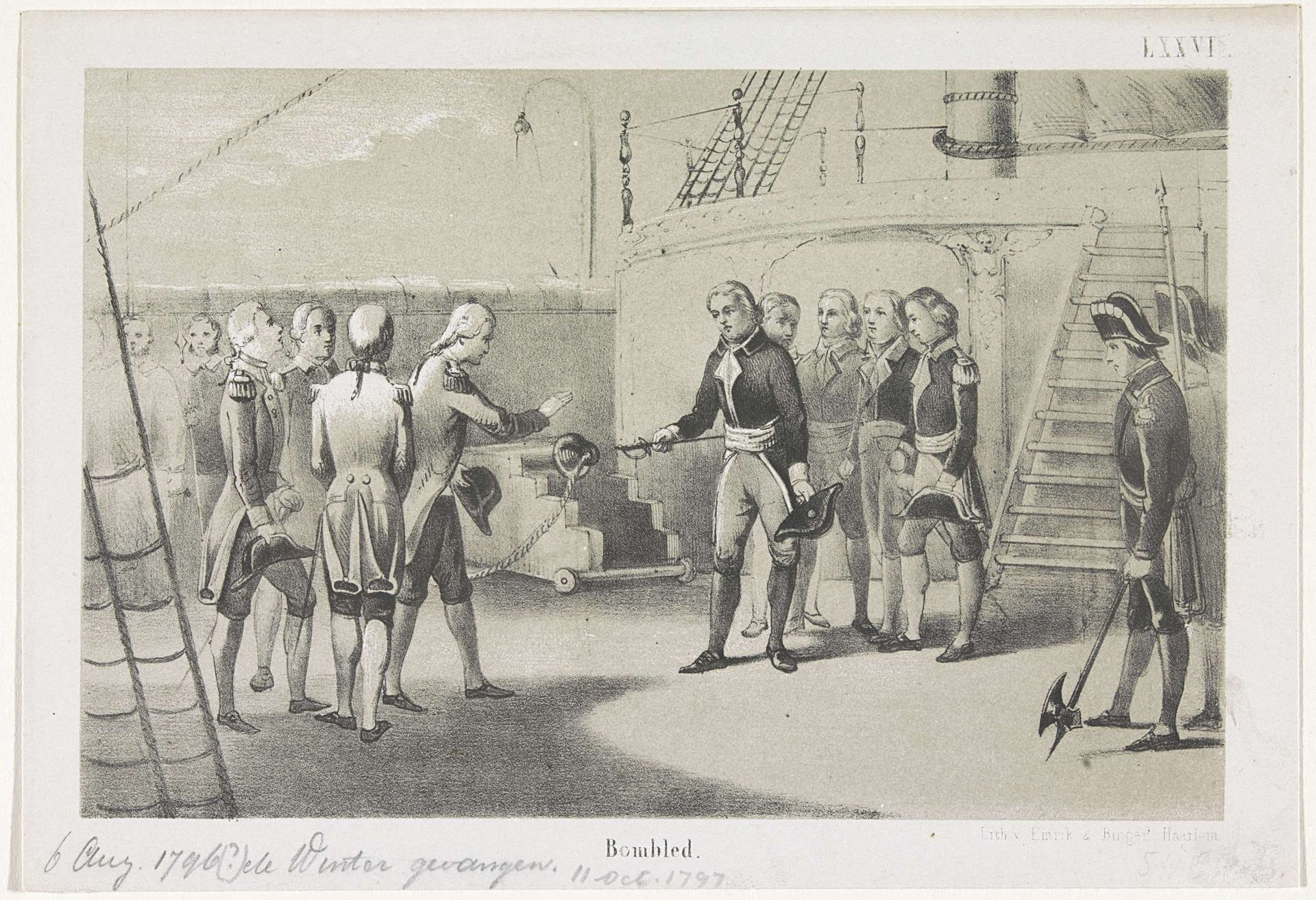 Overgave van De Winter na de verloren zeeslag bij Kamperduin, 1797 by Anonymous