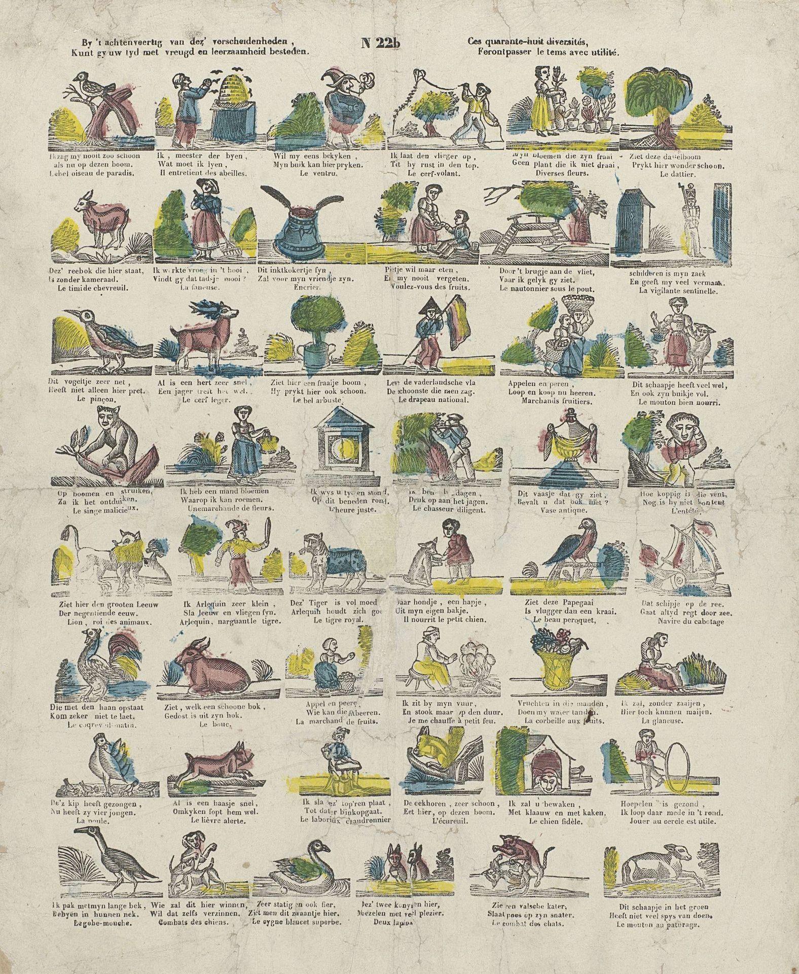 by 't achtenveertig van dez' verscheidenheden, / Kunt gy uw tyd met vreugd en leerzaamheid besteden / Ces quarante-huit diversités, / Ferontpasser le tems avec utilité by P.J. Delhuvenne