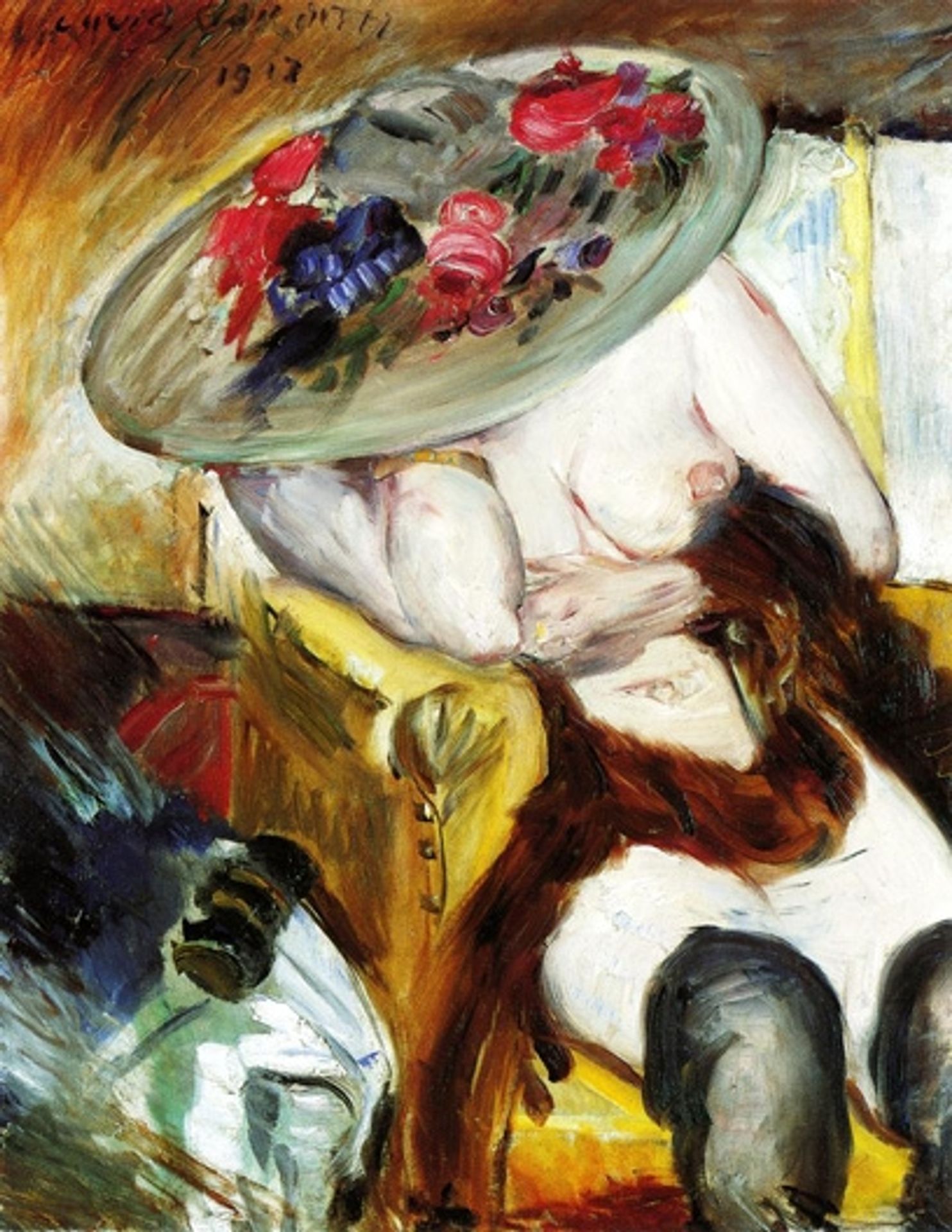 Italian Woman in a Yellow Chair by Lovis Corinth