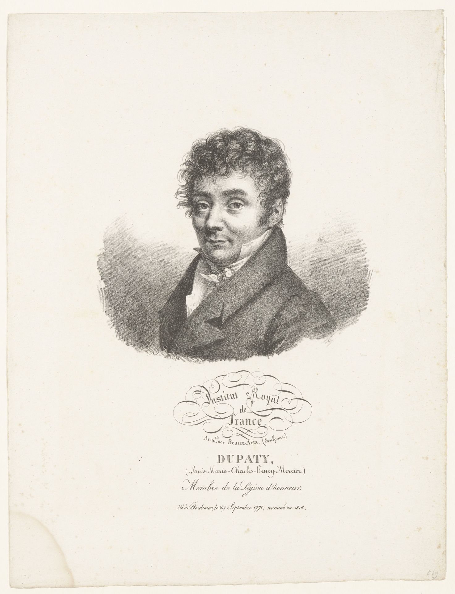 Portret van de beeldhouwer Charles Dupaty by Julien-Léopold Boilly