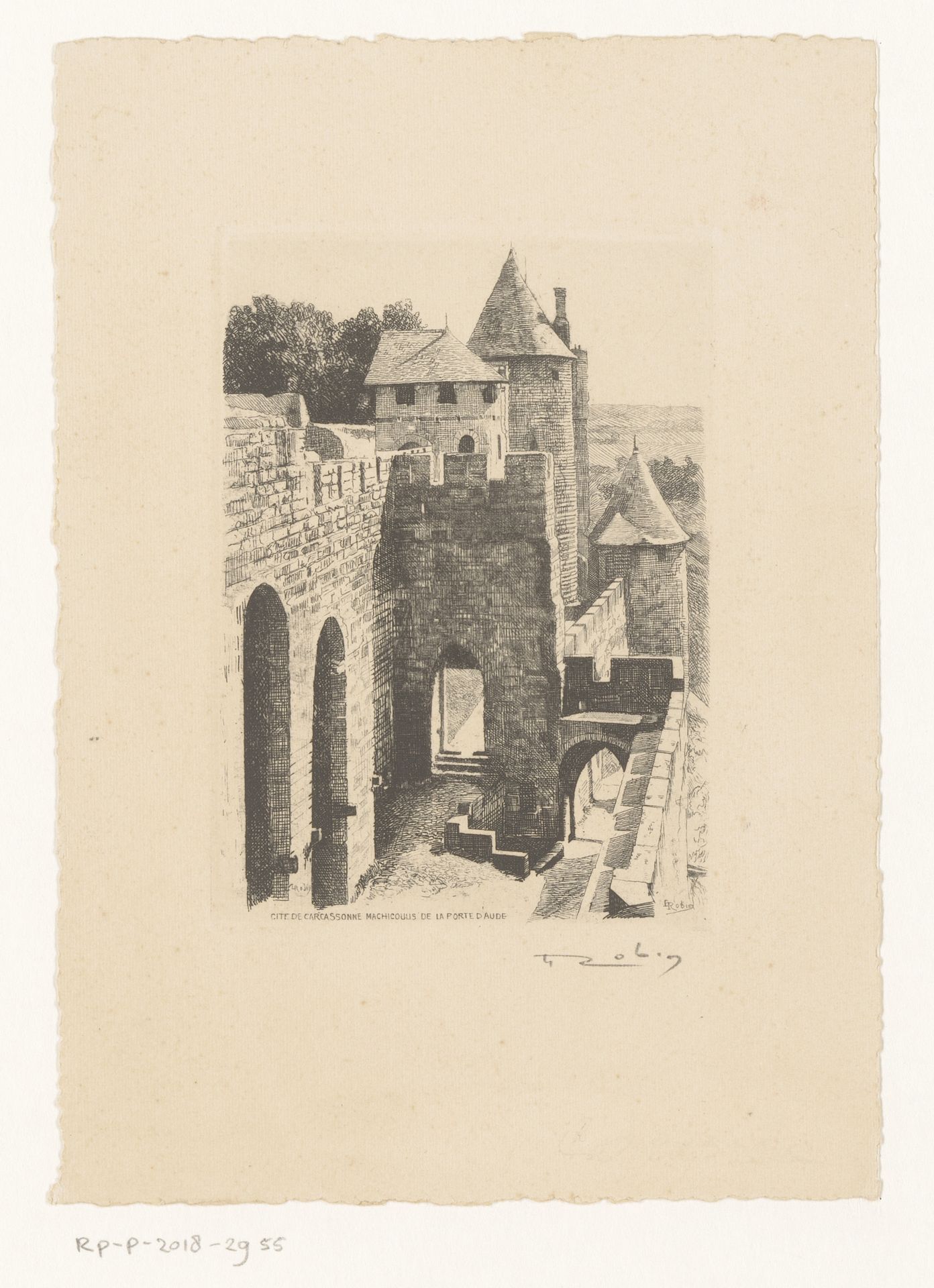 La Porte d'Aude in Carcassonne by Léopold Robin