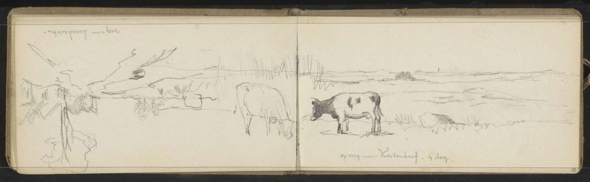 Landschappen op de wegen naar Loosdrecht en Kortenhoef by Willem Cornelis Rip
