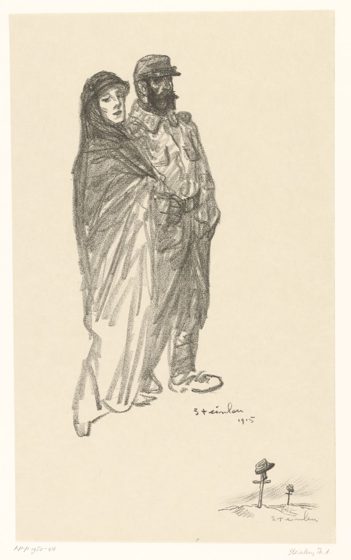 Vrouw en frontsoldaat tijdens de Eerste Wereldoorlog by Théophile Alexandre Steinlen