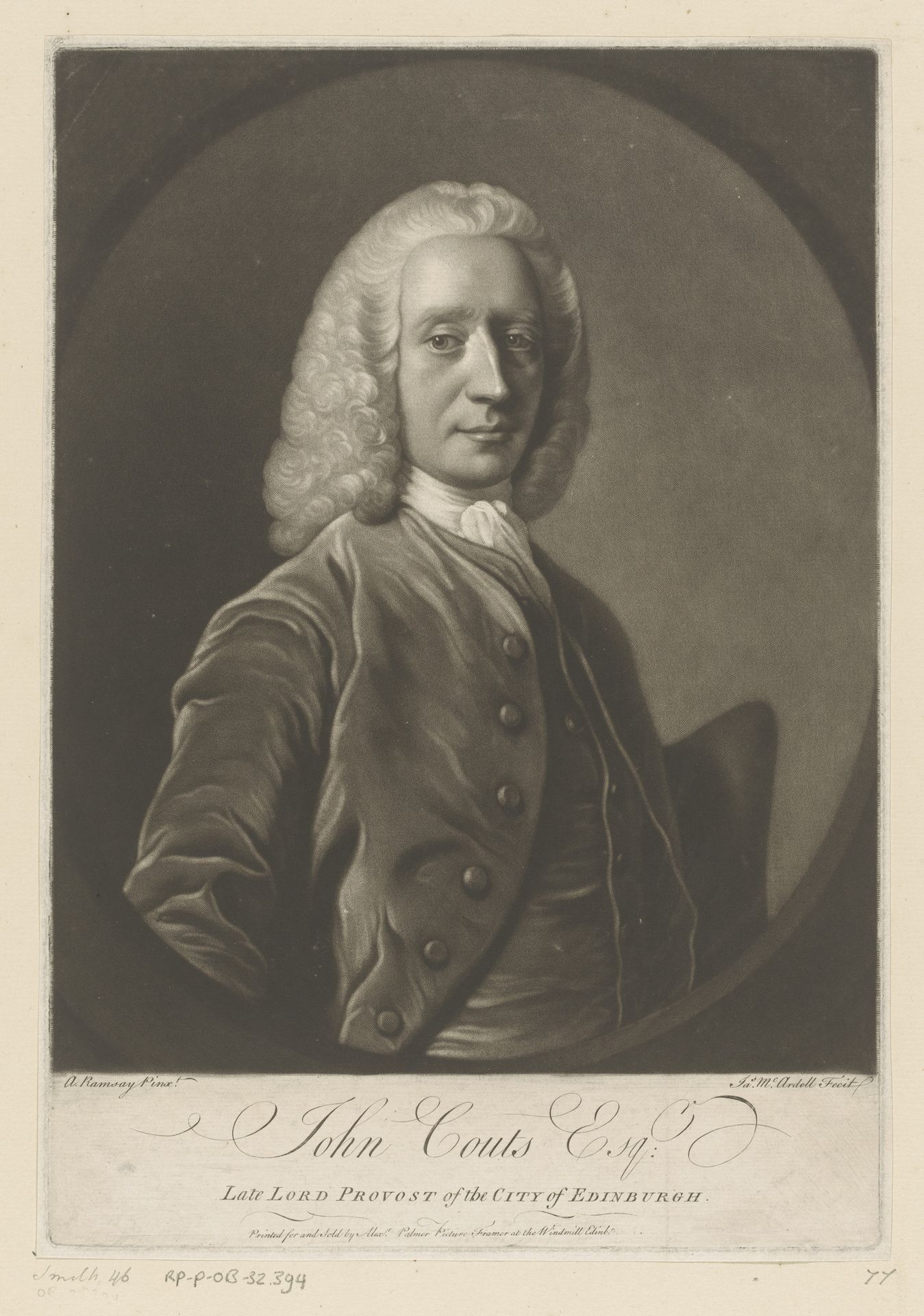 Portret van John Coutts by James McArdell