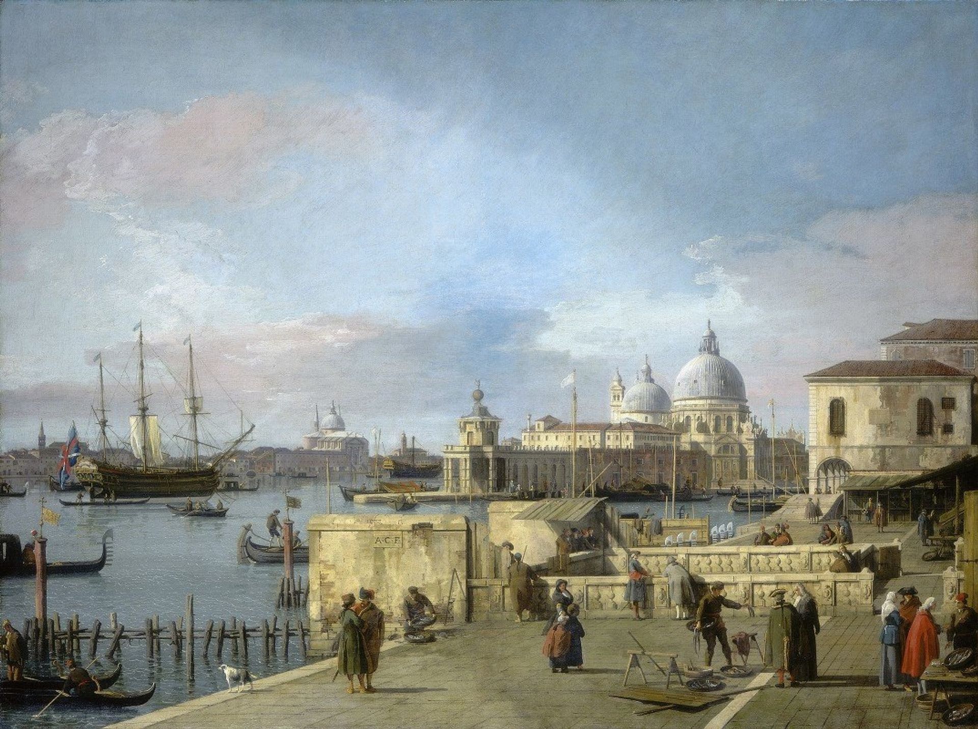 Entrance to the Grand Canal from the Molo,Venice by Canaletto