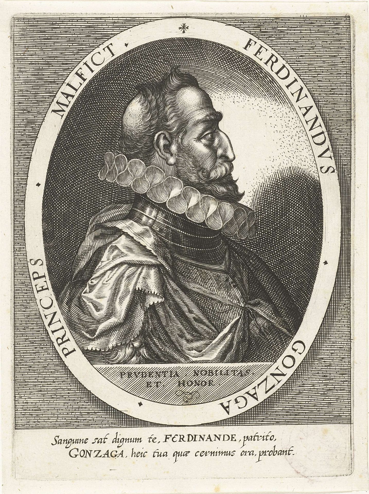 Portret van Ferdinando Gonzaga, hertog van Molfette by Dominicus Custos