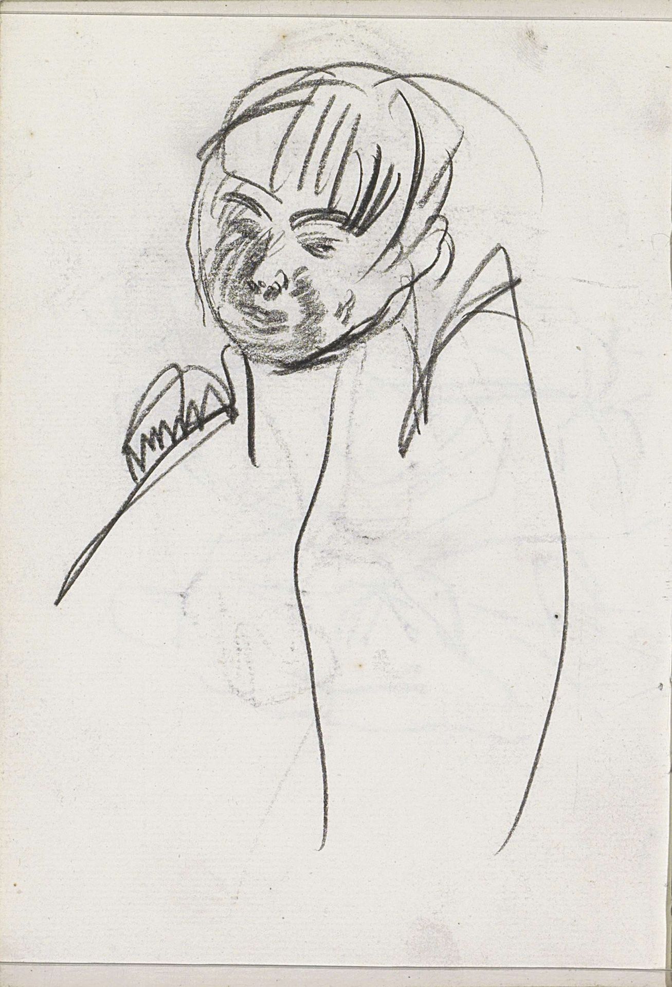 Vrouw, over haar schouder kijkend by Isaac Israels