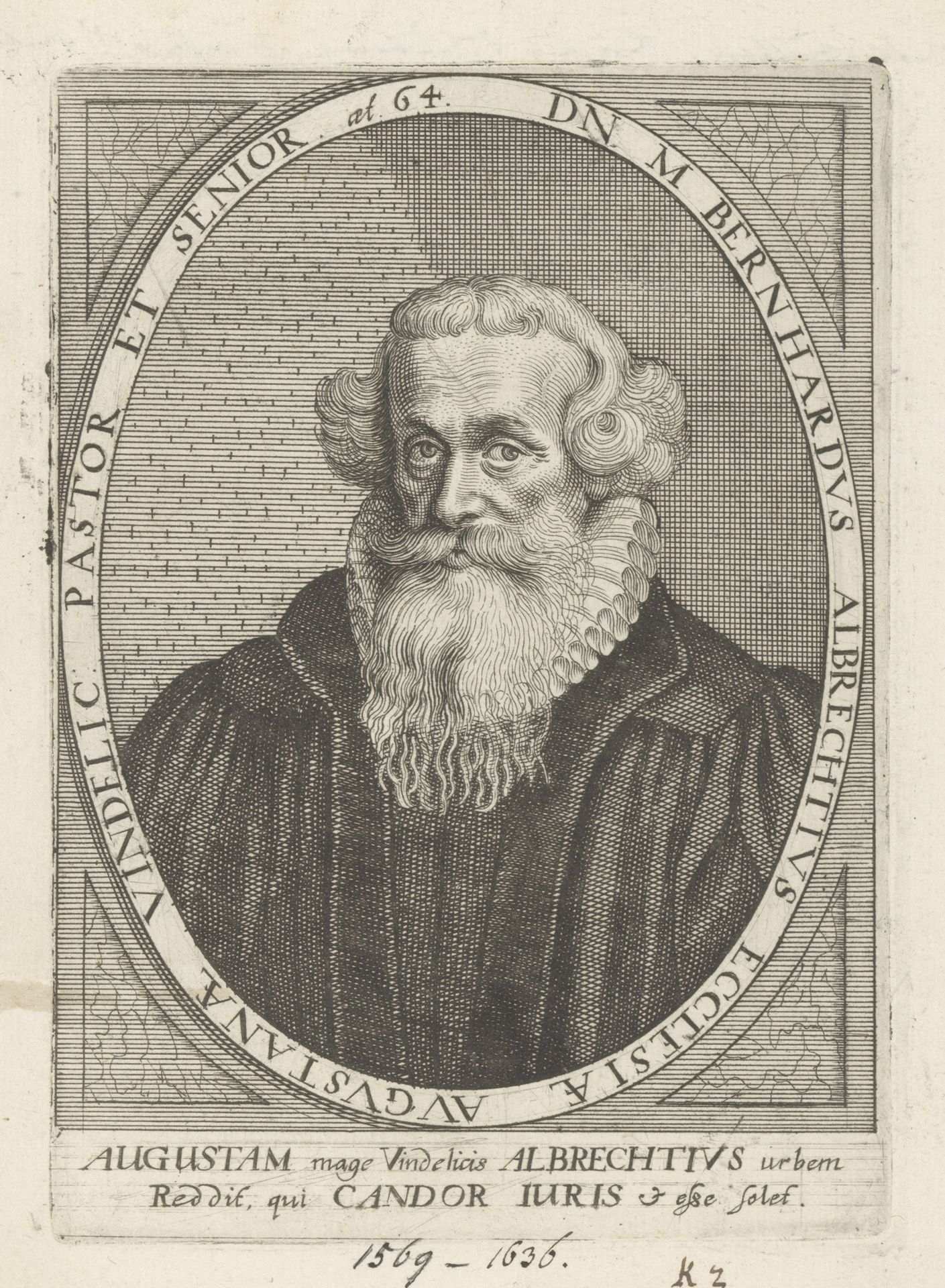 Portret van Bernhard Albrecht op 64-jarige leeftijd by Anonymous