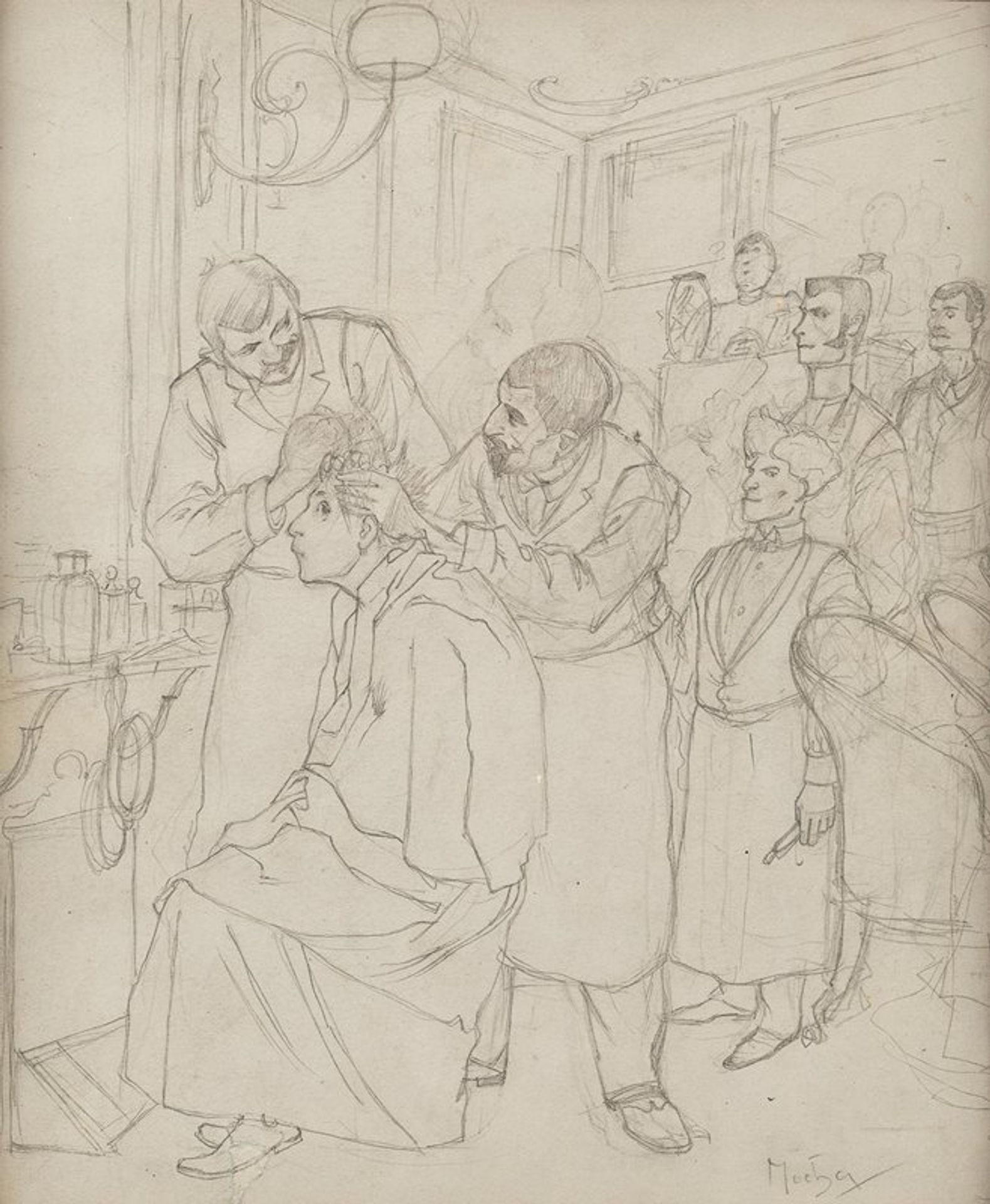 Study for Premier Shampooing d’Absalon by Alphonse Mucha