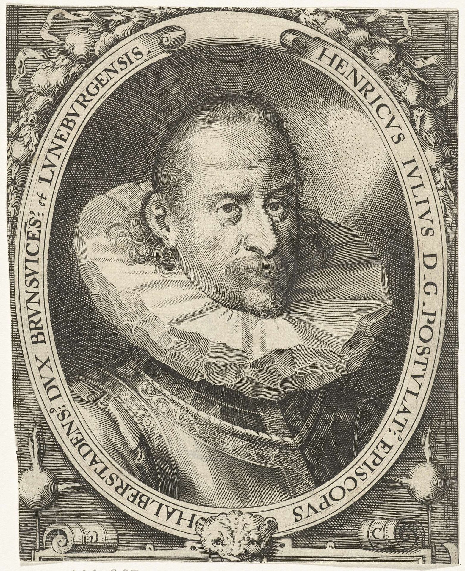 Portret van Hendrik Julius van Brunswijk-Wolffenbüttel, bisschop van Halberstadt by Dominicus Custos