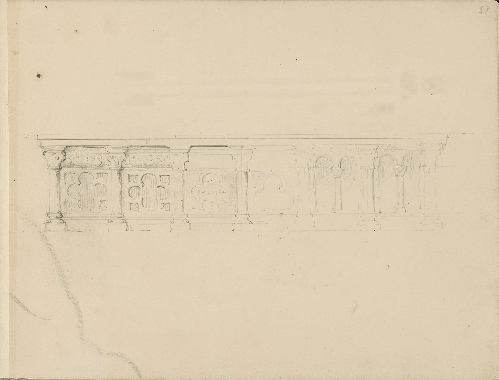 Balustrade met vierpasmotief by Pierre Joseph Hubert Cuypers