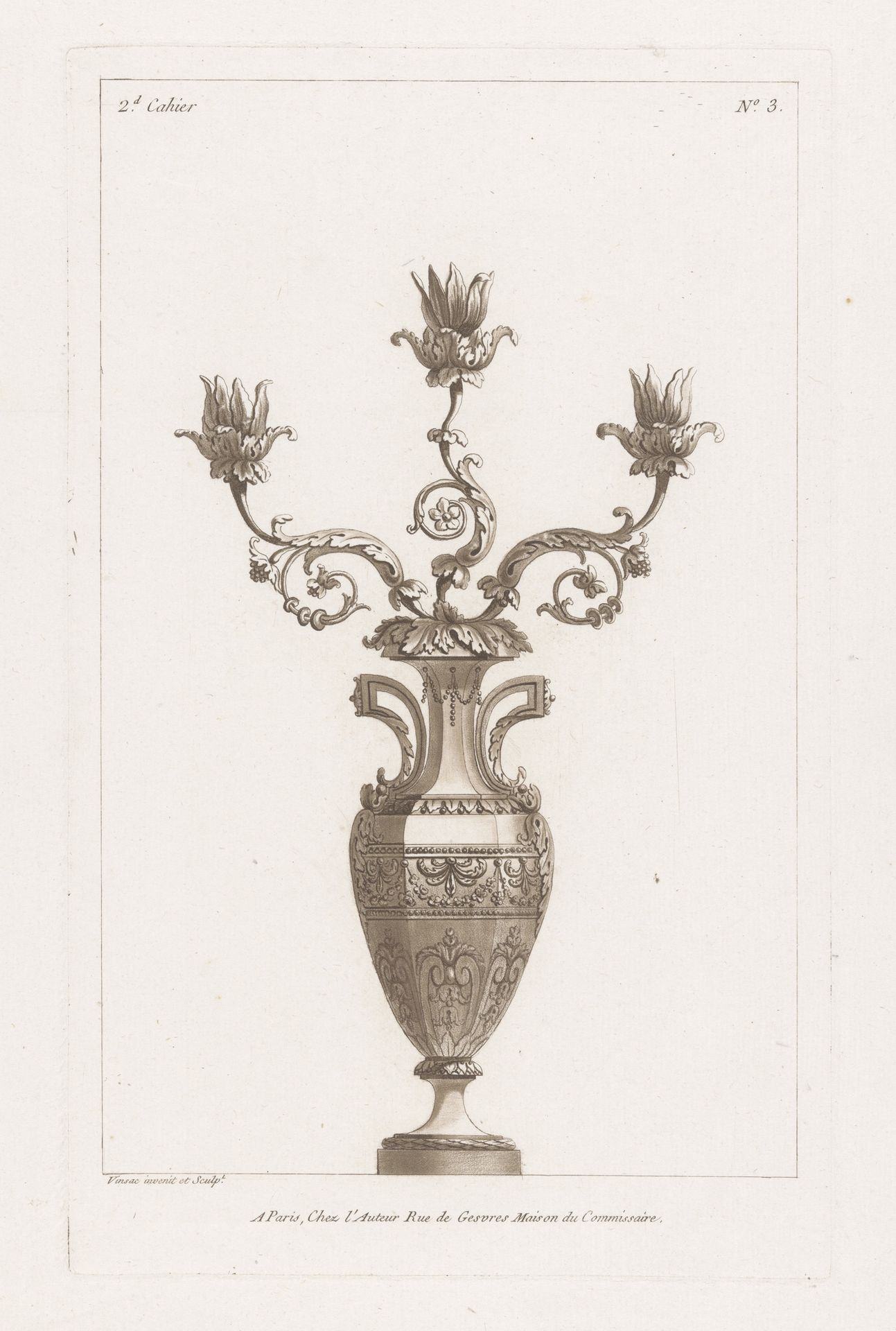 Girandole met bloemen by Claude Dominique Vinsac