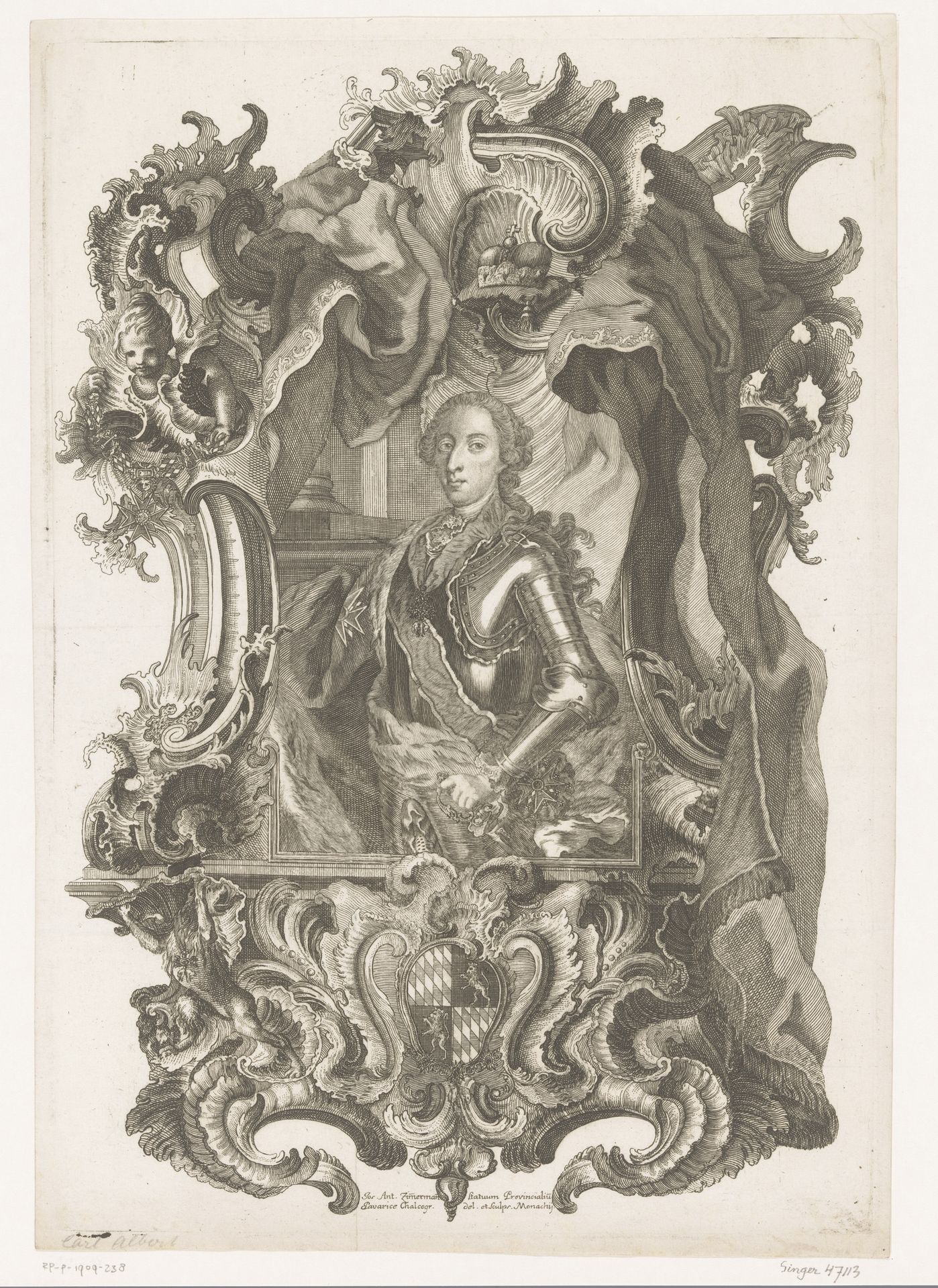 Portret van Duits keizer Karel VII Albert by Joseph Anton Zimmermann