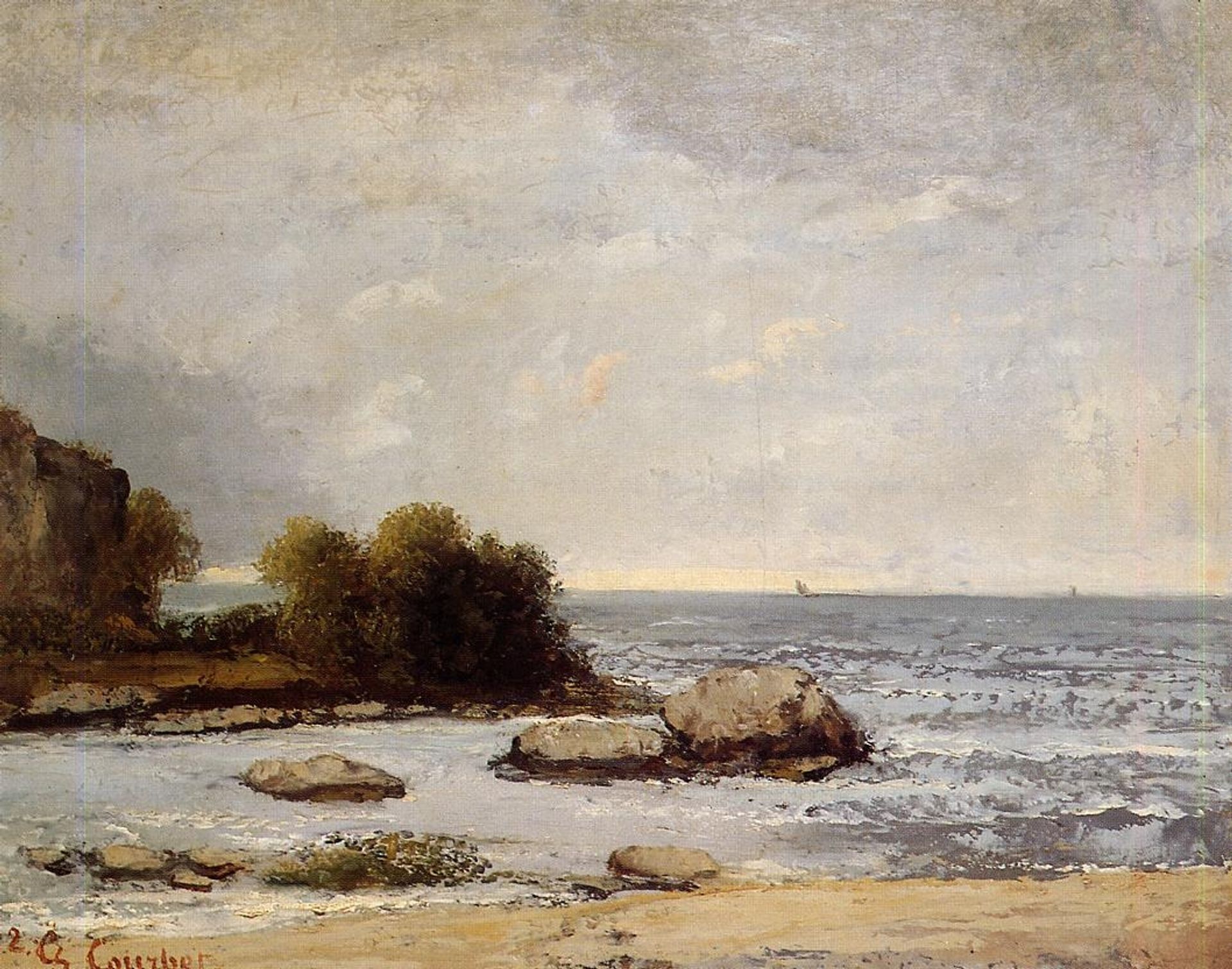 Seascape at Saint Aubin by Gustave Courbet