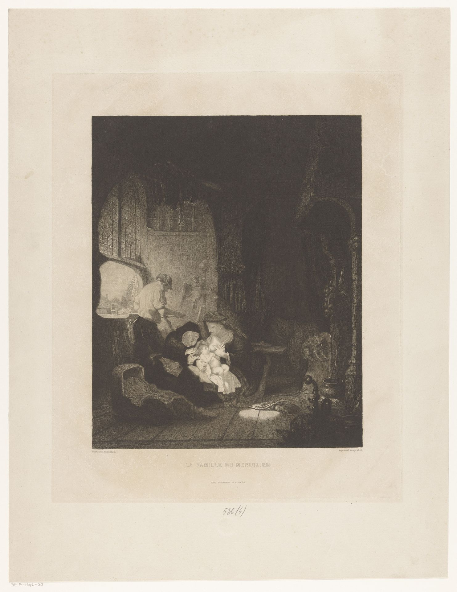 Heilige Familie in de timmermanswerkplaats by Jules-Jacques Veyrassat