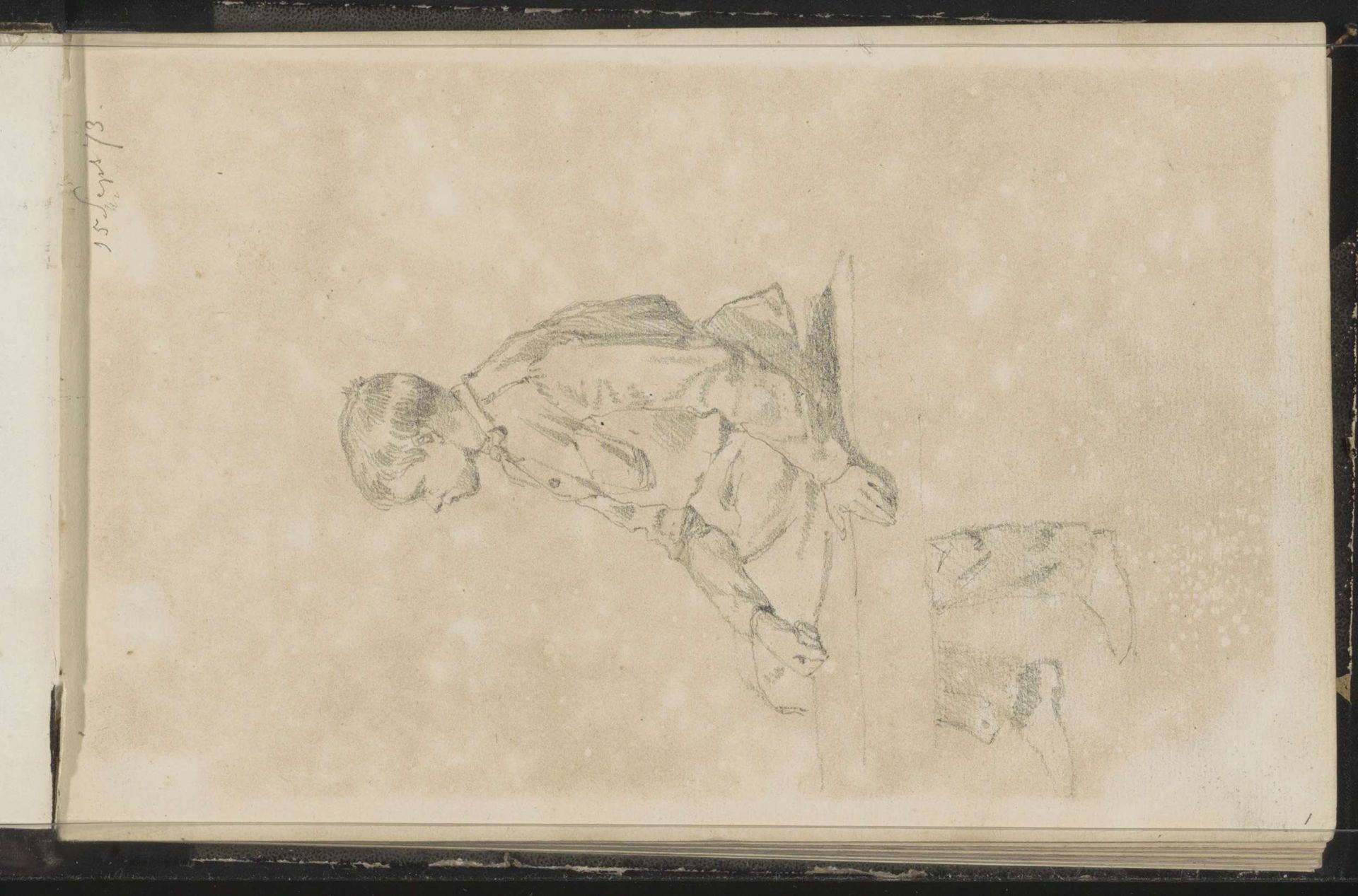 Zittende jonge man by Cornelis Springer