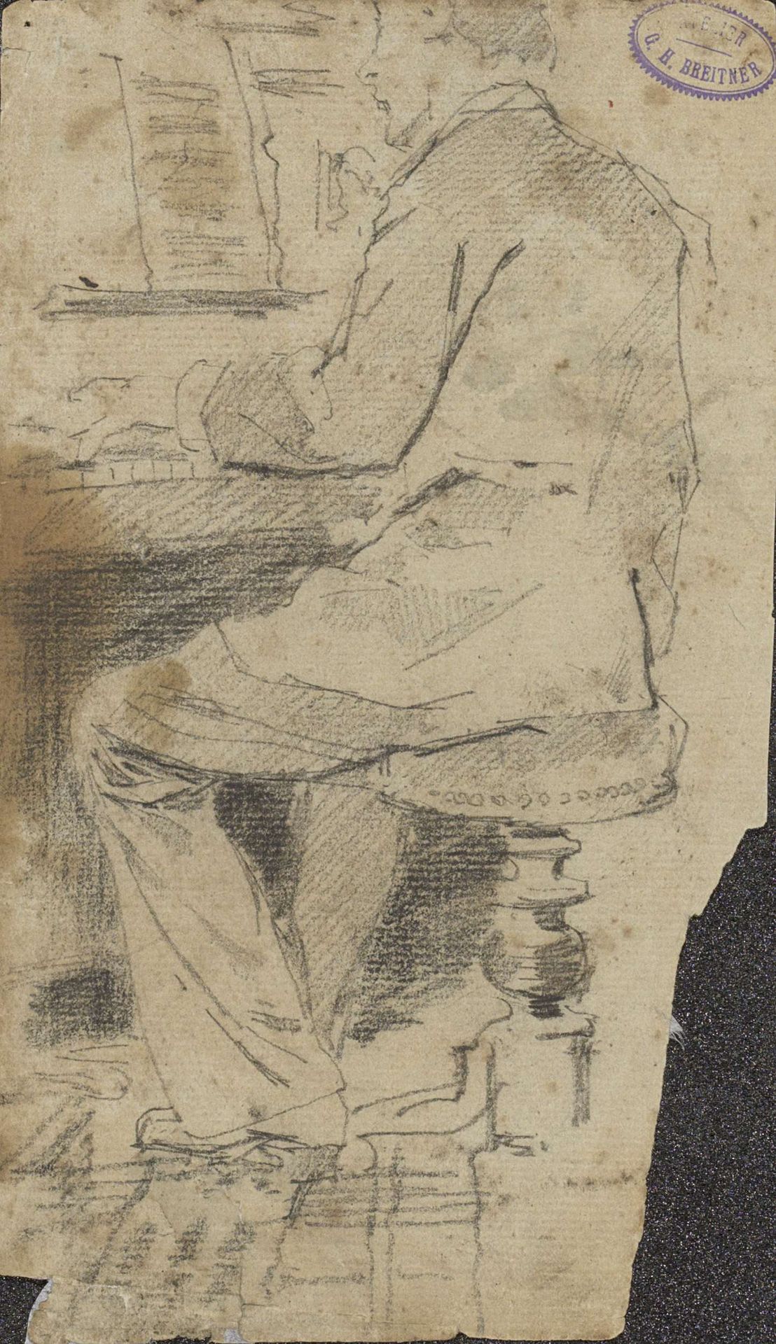 Pianospelende man by George Hendrik Breitner