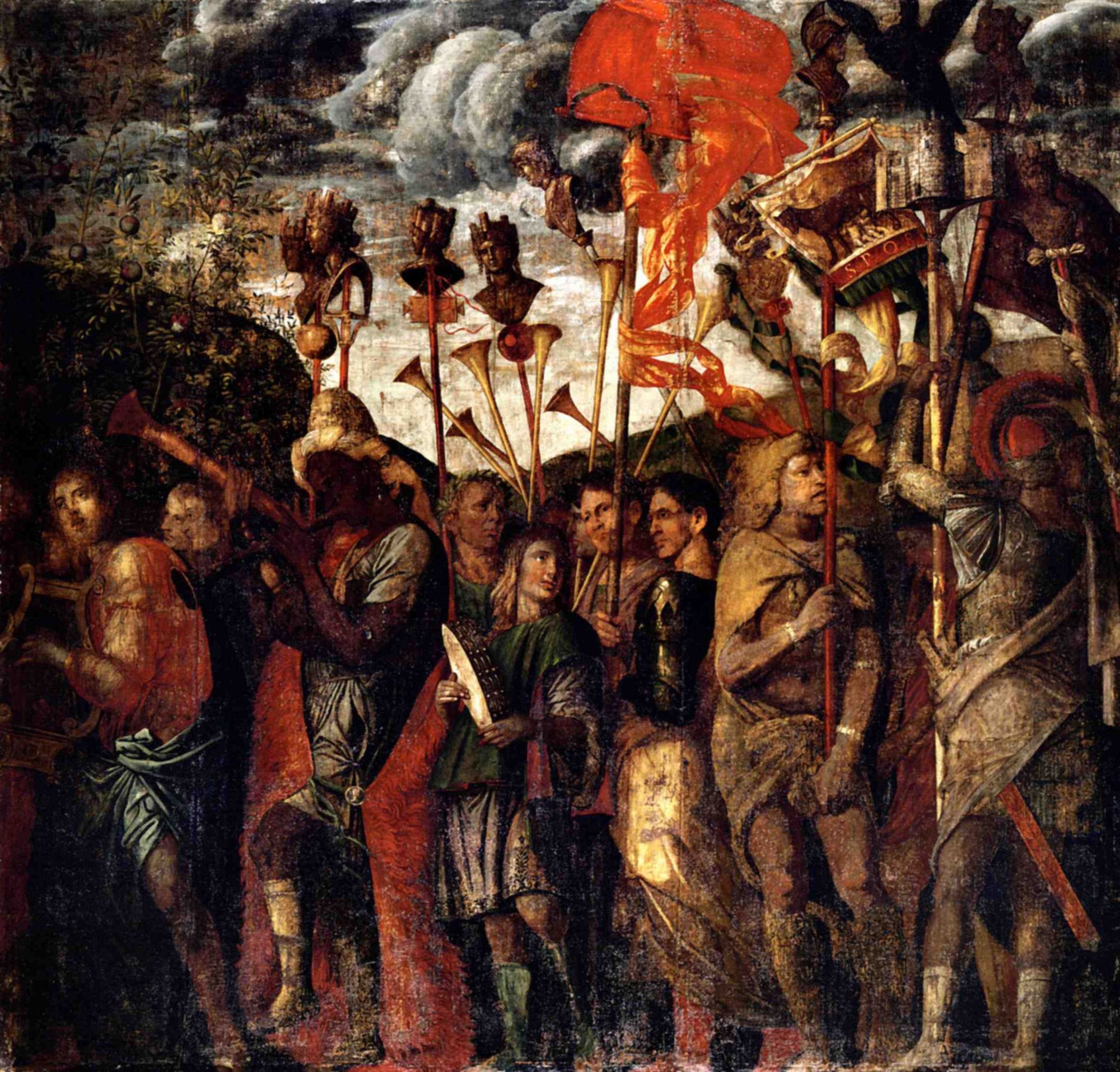 Musicians and teaches Carriers by Andrea Mantegna