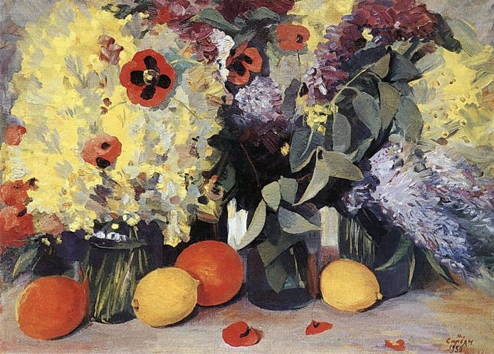 Flowers, lemons, oranges by Martiros Sarian