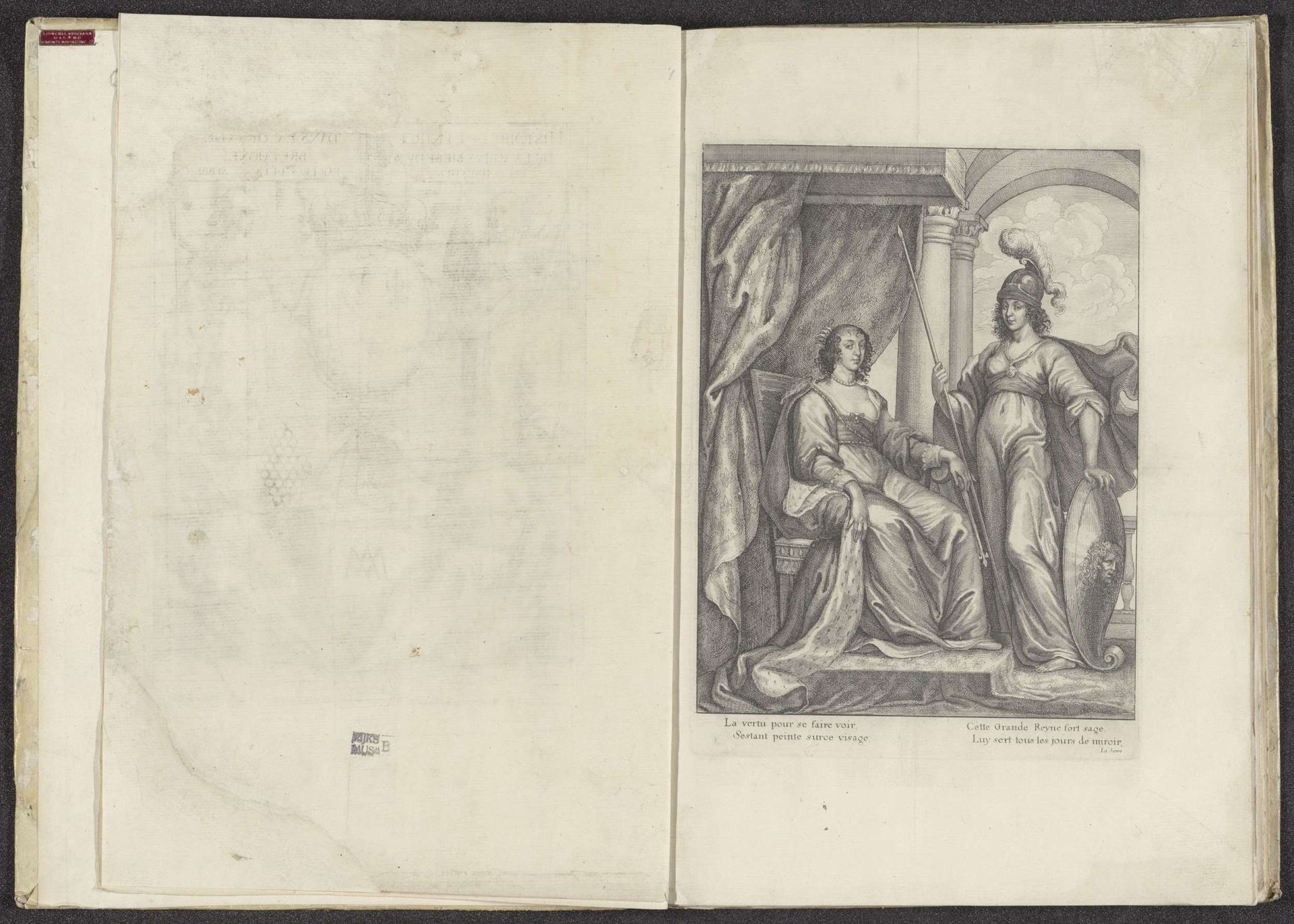Henrietta Maria en Minerva by Wenceslaus Hollar