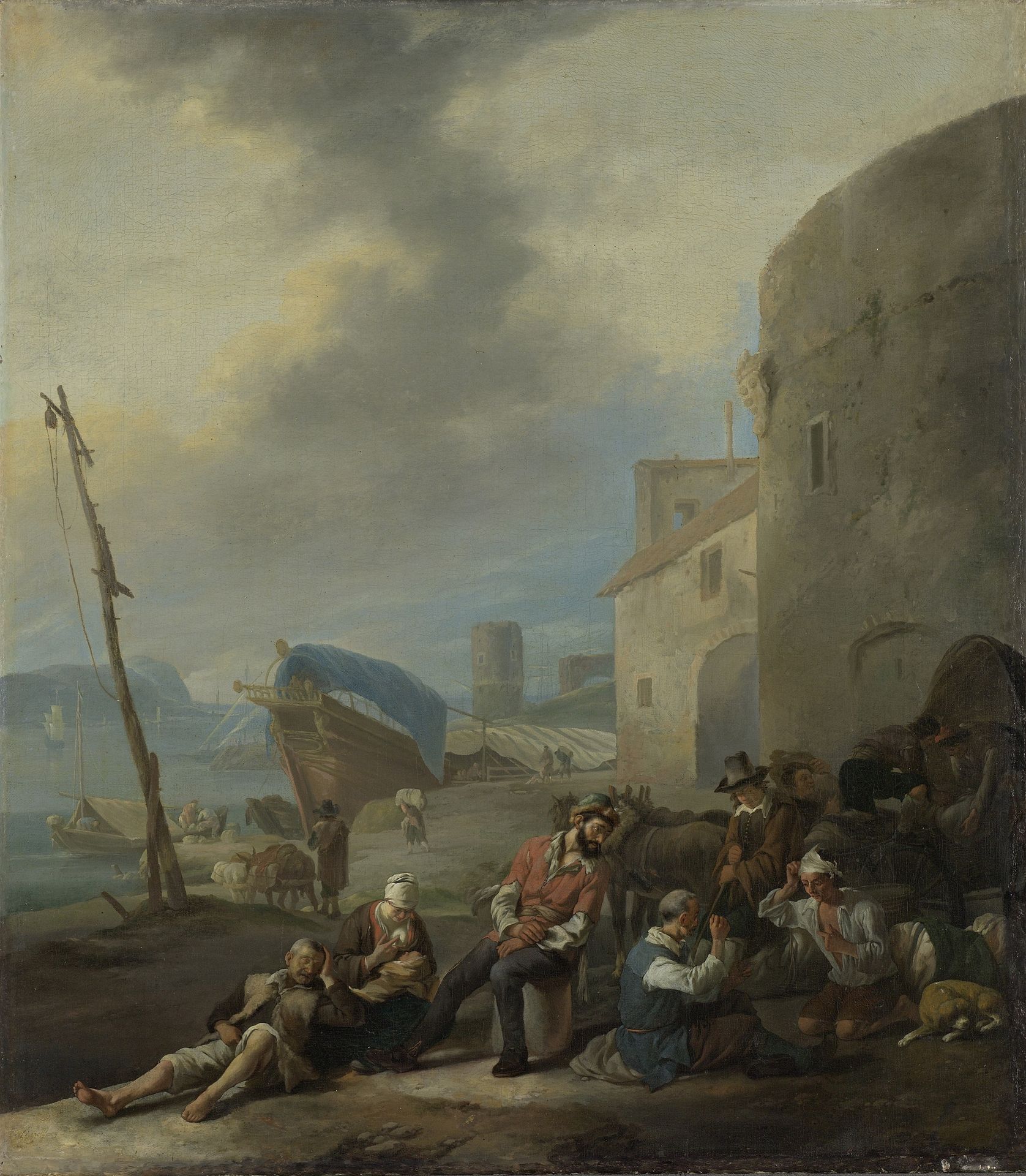 Italian Harbor by Johannes Lingelbach