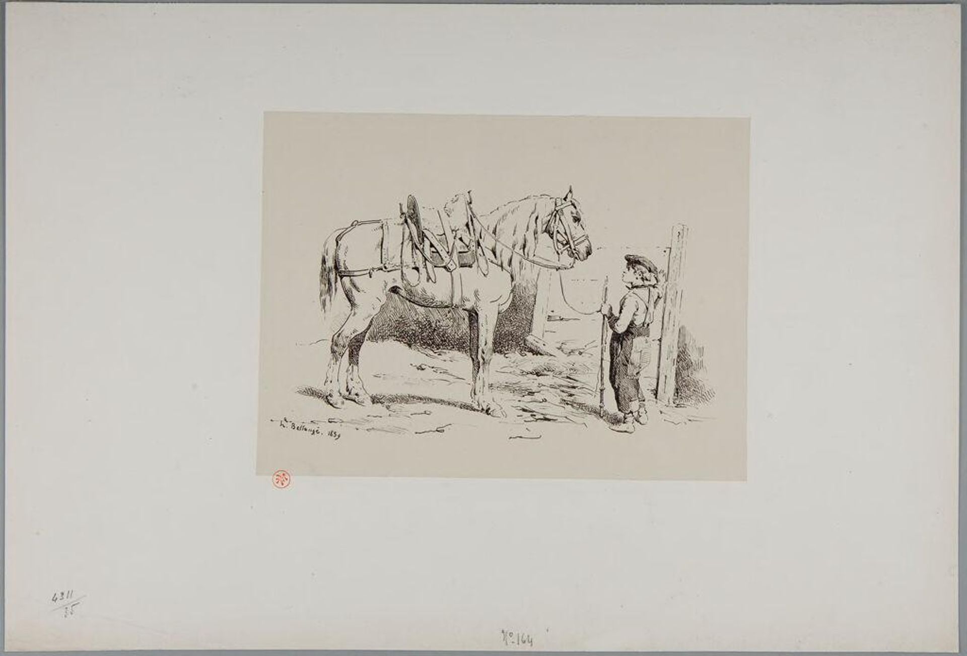 Boy Holding a Horse by Hippolyte Bellangé