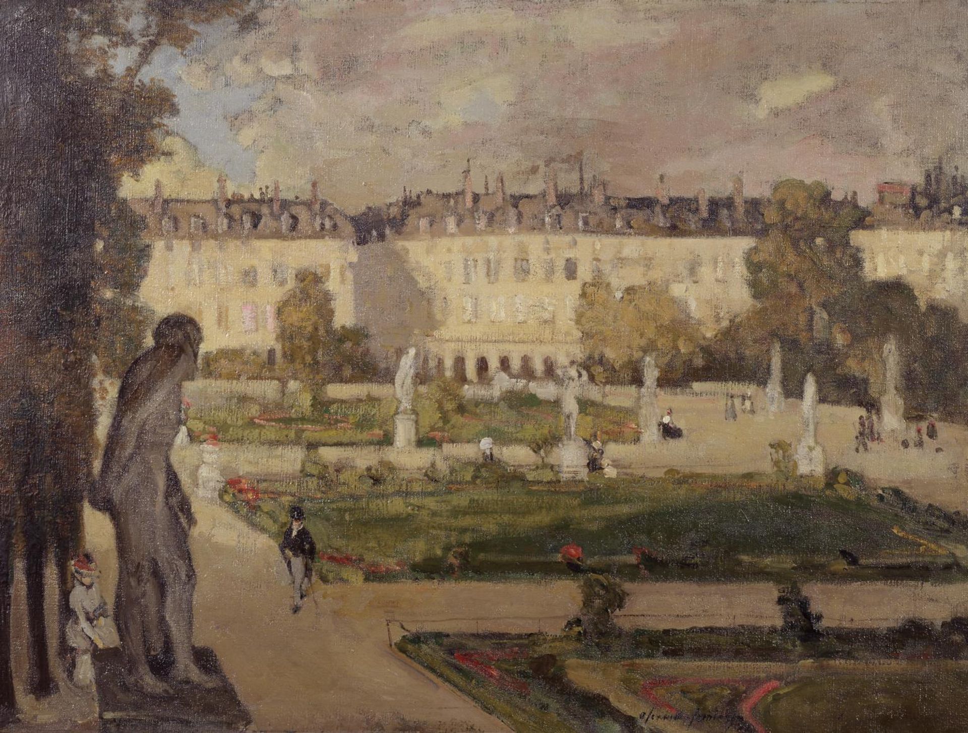 The Tuileries Gardens and the Rue de Rivoli by  Alexander Jamieson