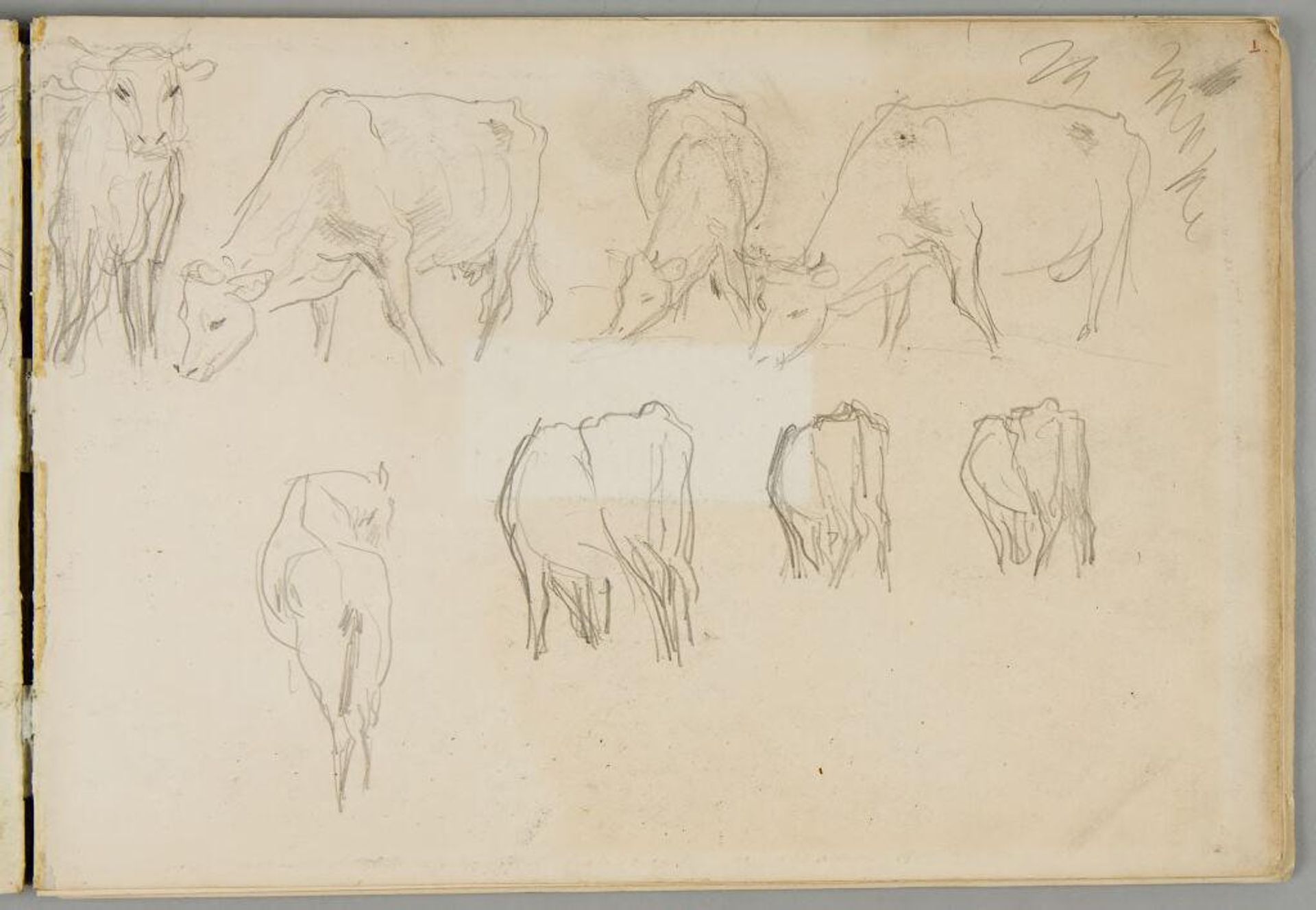 Sketchbook ("Carrara"): Sketches of Quarry Workers by John Singer Sargent