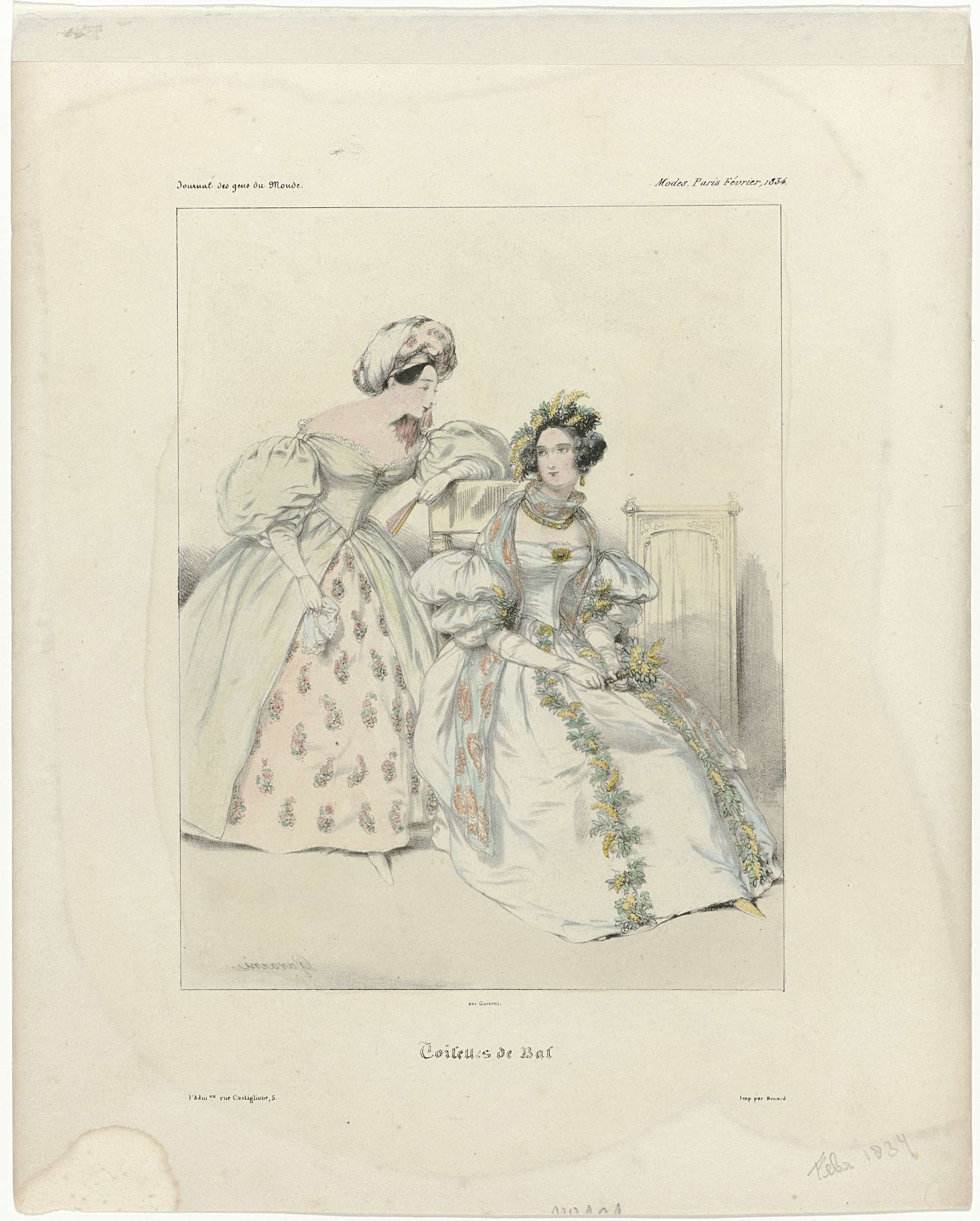 Journal des Gens du Monde, Modes Paris, février 1834 : Toilettes de Bal by Anonymous