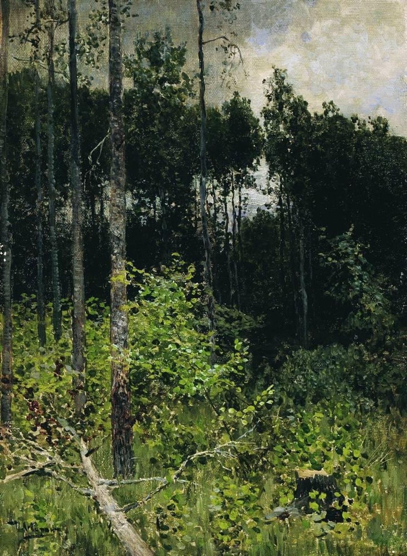 Aspen spinny. A gray day. by Isaac Levitan