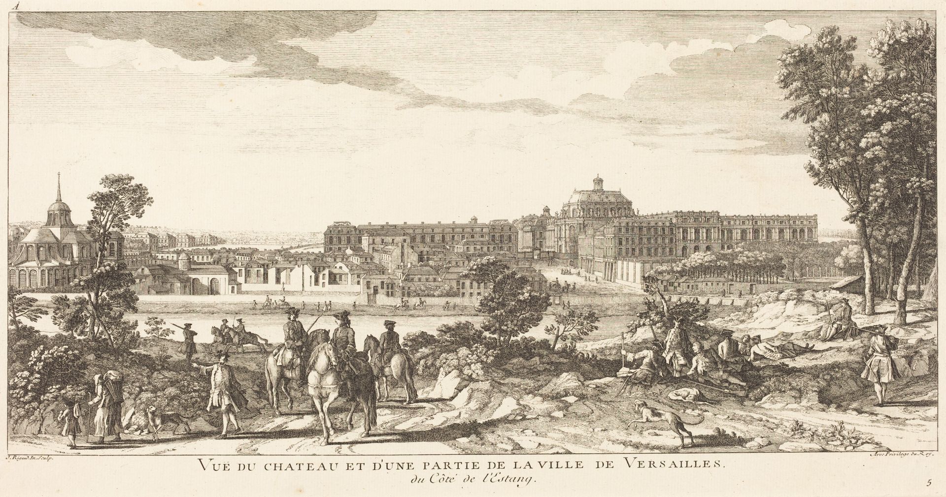 Vue du Chateau et d'une Partie de la Ville deVersailles by Jean-Baptiste Rigaud