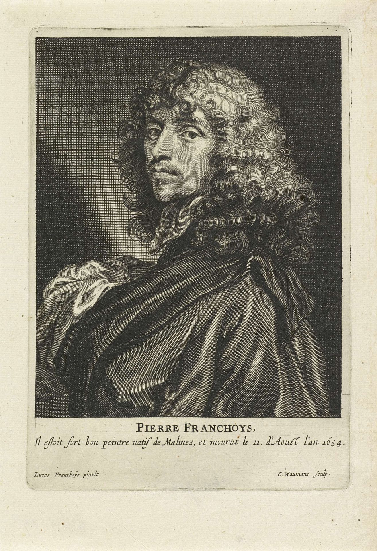Portret van de schilder Peter Franchoys by Coenraet Waumans