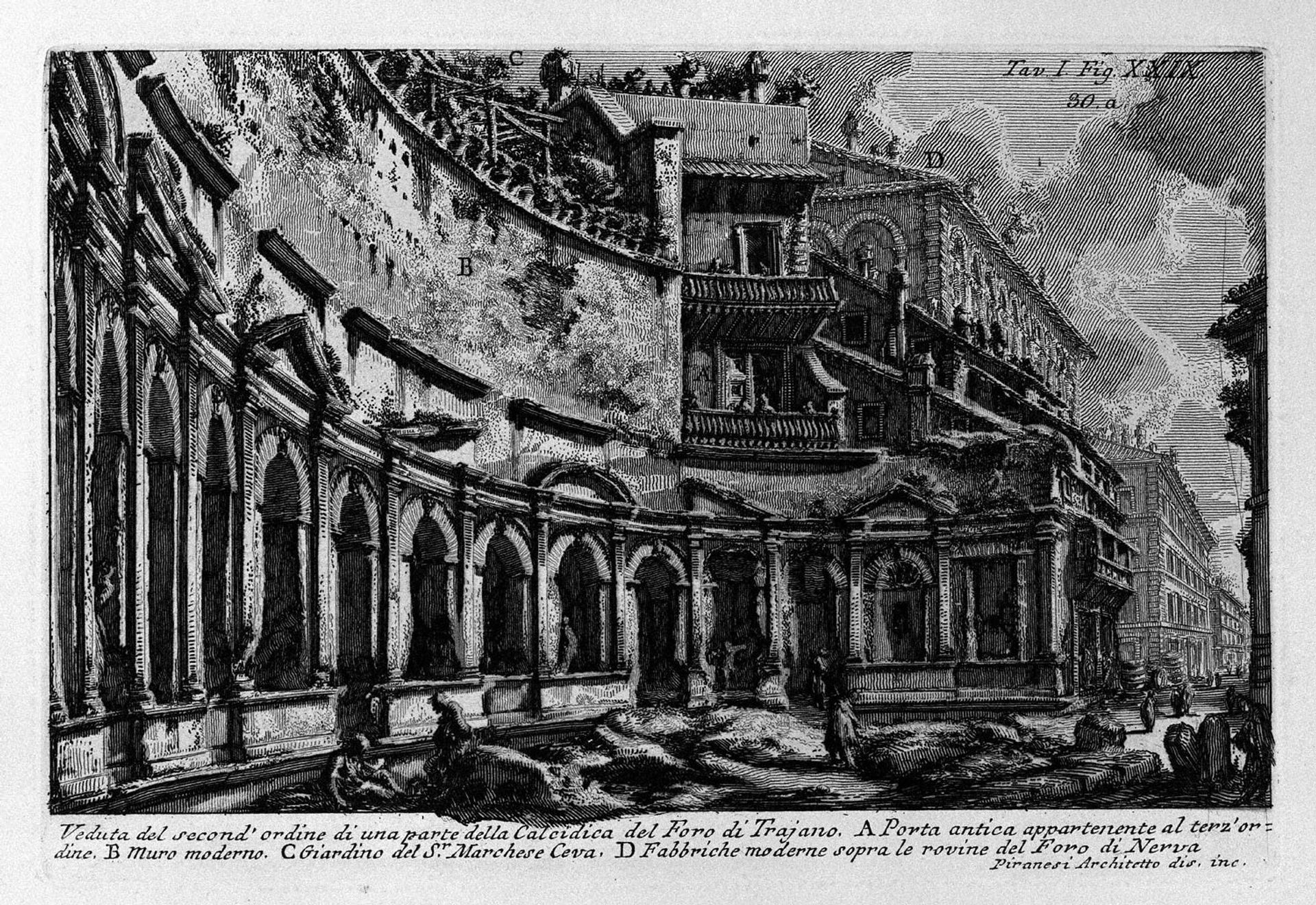 The Roman antiquities, t. 1, Plate XXIX. Trajan`s Market. by Giovanni Battista Piranesi
