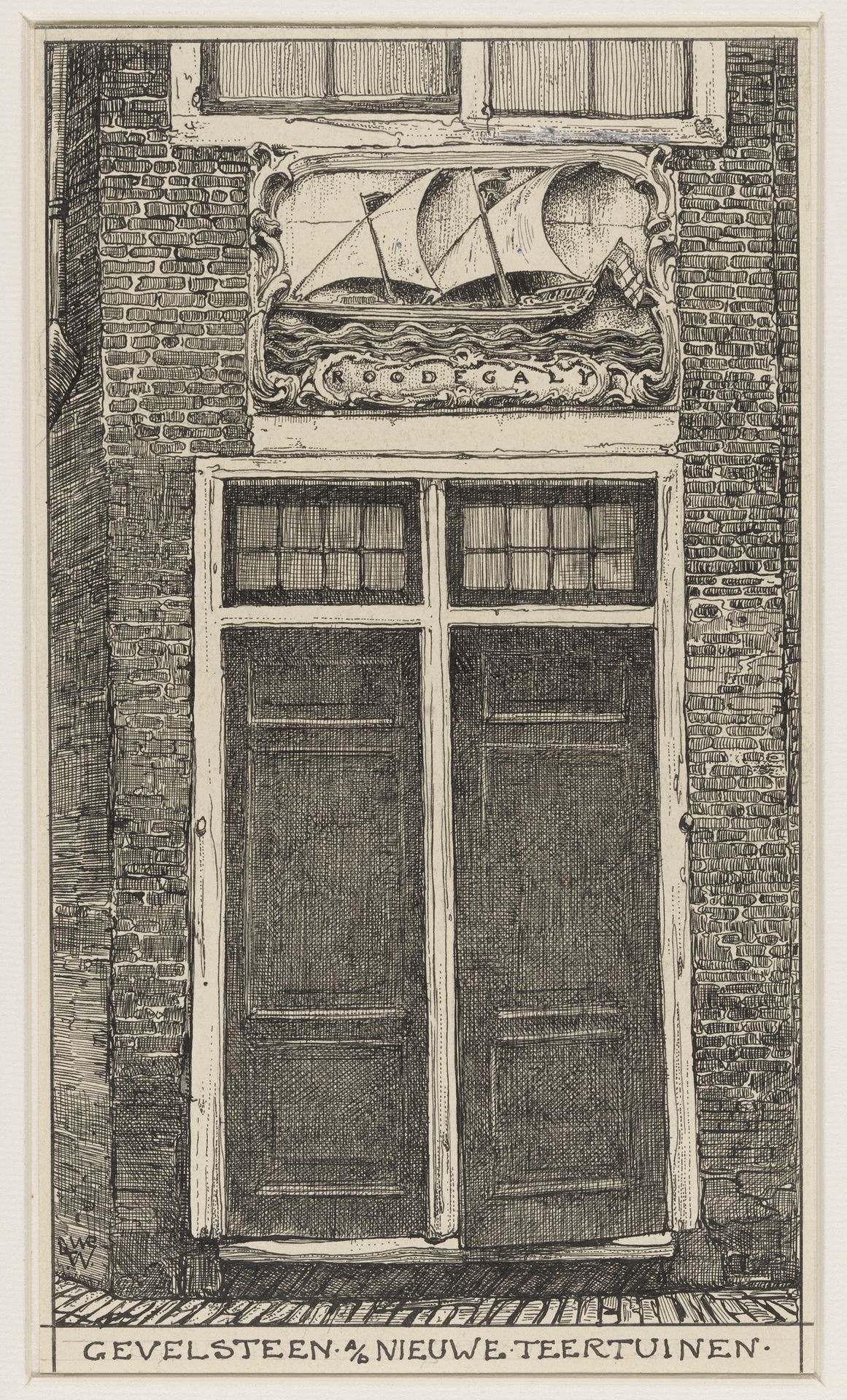 Gevelsteen aan de Nieuwe Teertuinen te Amsterdam by Willem Wenckebach